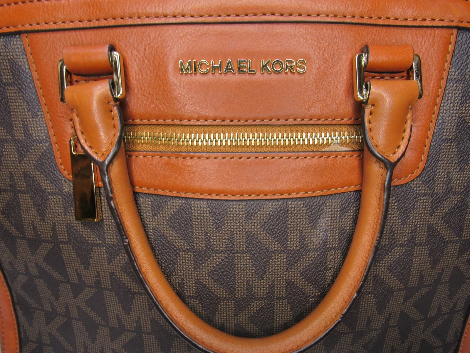Michael Kors Large Selma Signature Logo Satchel Handbag Brown (P29M) - Thumbnail 2