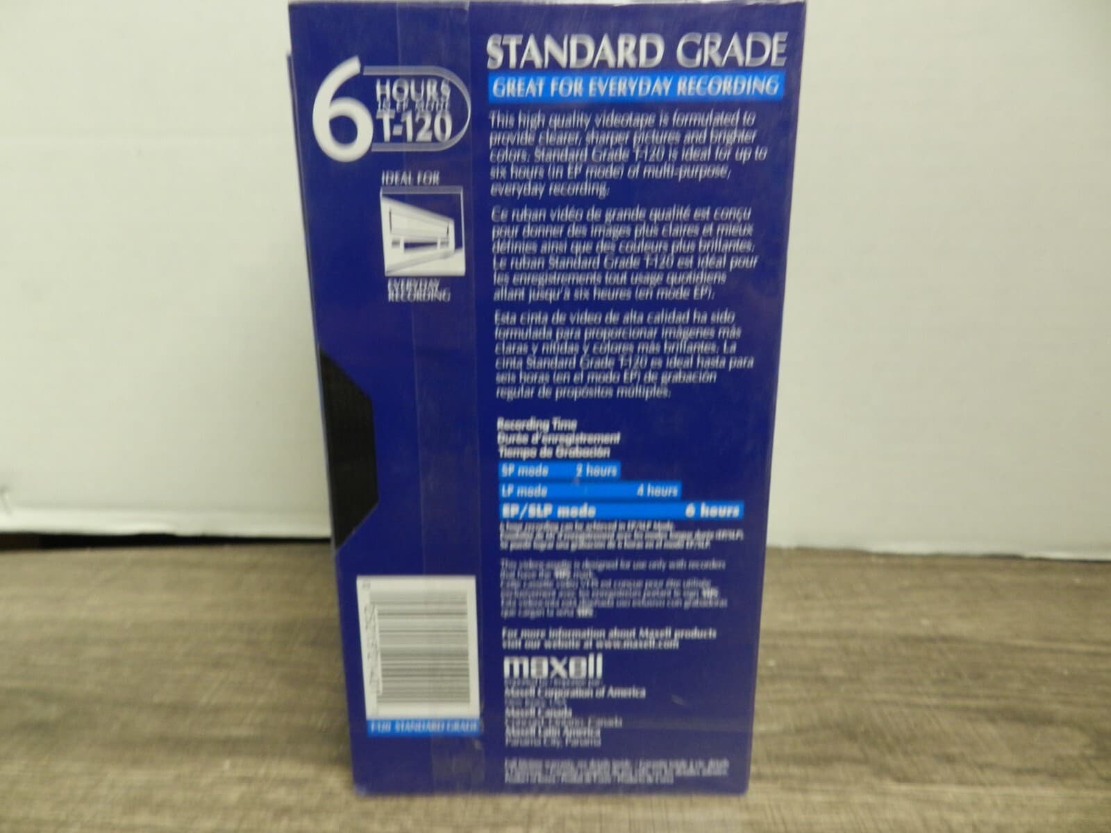 6 Maxwell VHS T-120 VCR Video Cassette Standard Grade 6 Hour SEALED D16J - Thumbnail 3