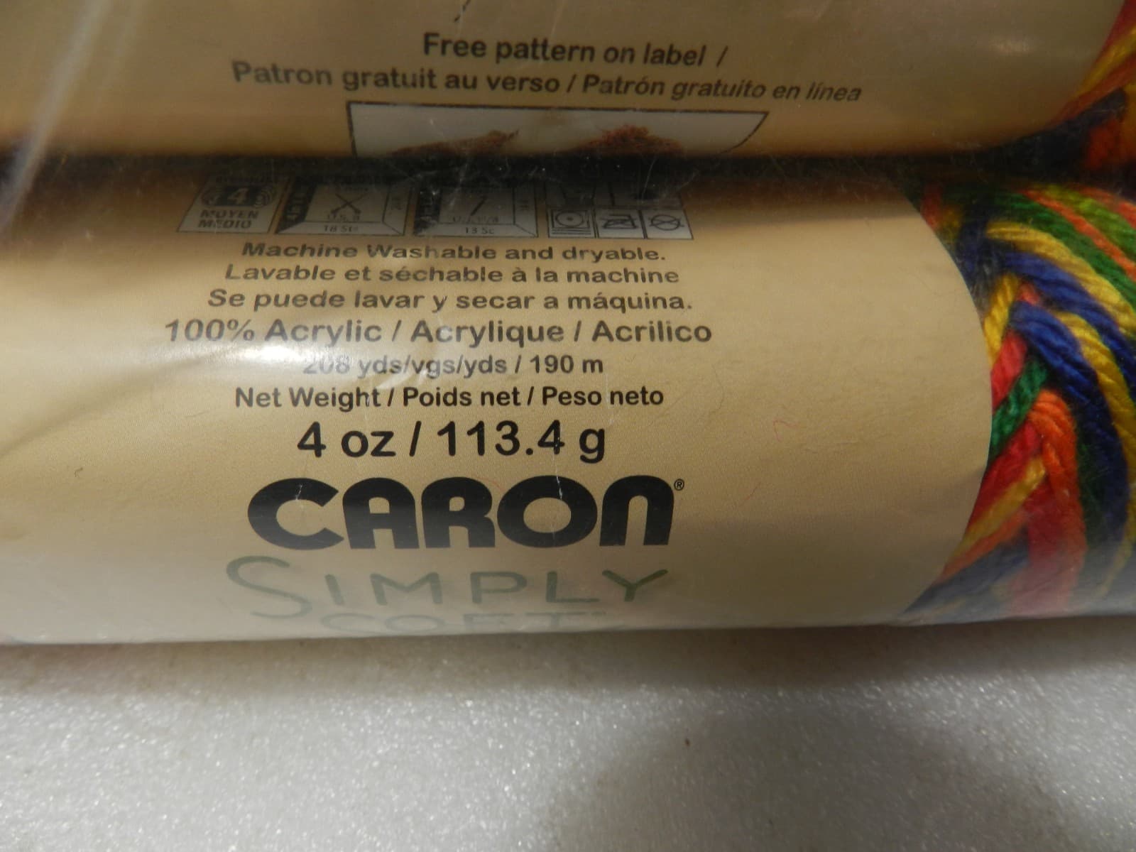 3 Caron Simply Soft Paints Yarn RAINBOW BRIGHT Red Yellow Blue Orange Green L8K - Thumbnail 3