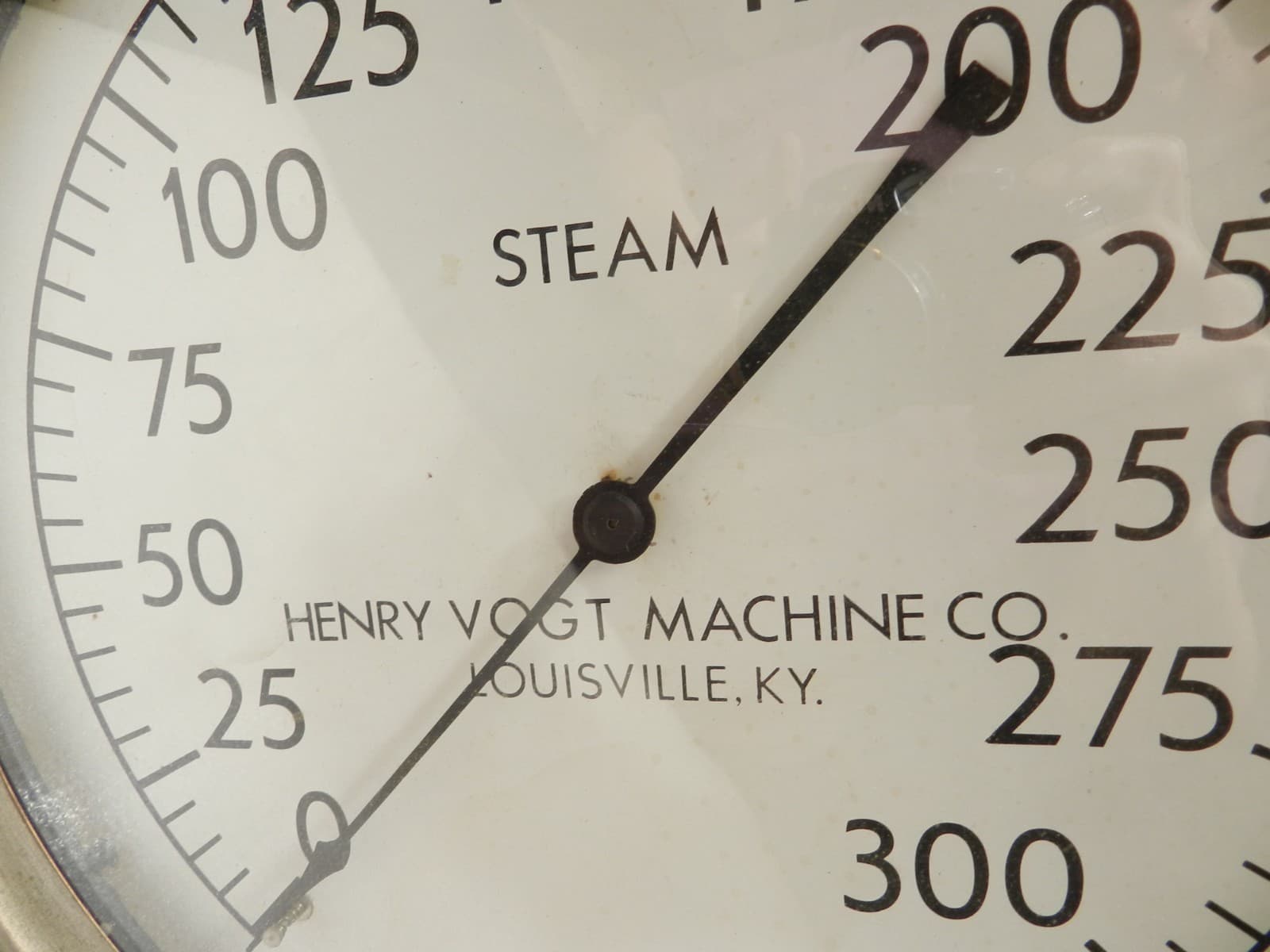 Huge 14 1/4" Antique Henry Vogt 300 PSI Steam Gauge Steampunk Cast Iron (F2JJ) - Thumbnail 5