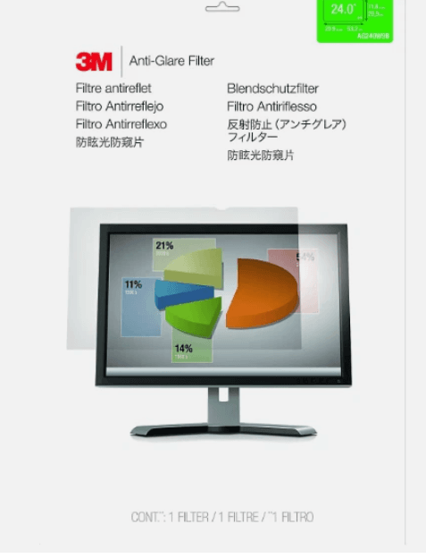 3M™ Anti-Glare Screen Filter for Monitors, 24" Widescreen (16:9), AG240W9B R64K - Thumbnail 8