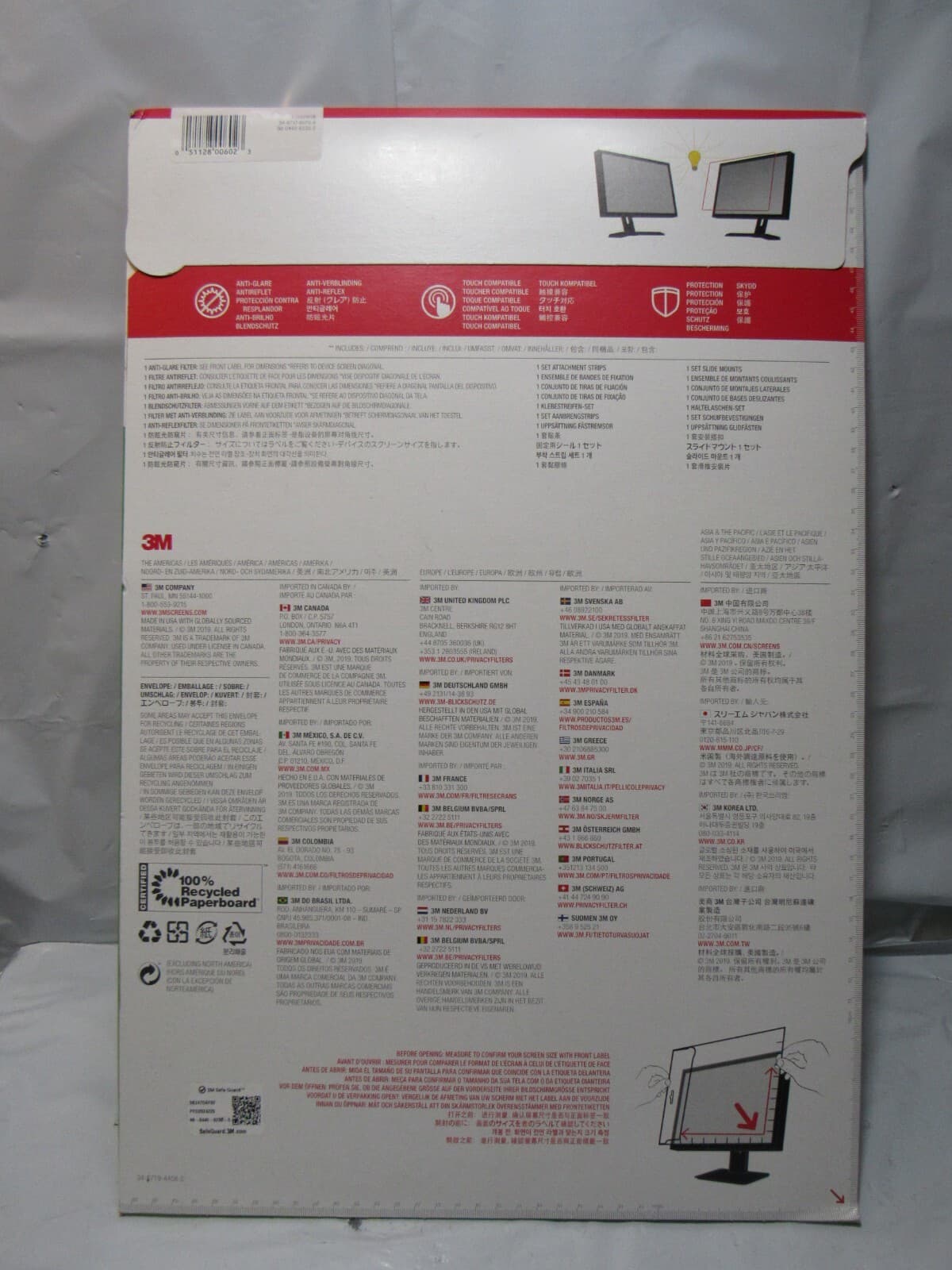 3M™ Anti-Glare Screen Filter for Monitors, 24" Widescreen (16:9), AG240W9B R64K - Thumbnail 5