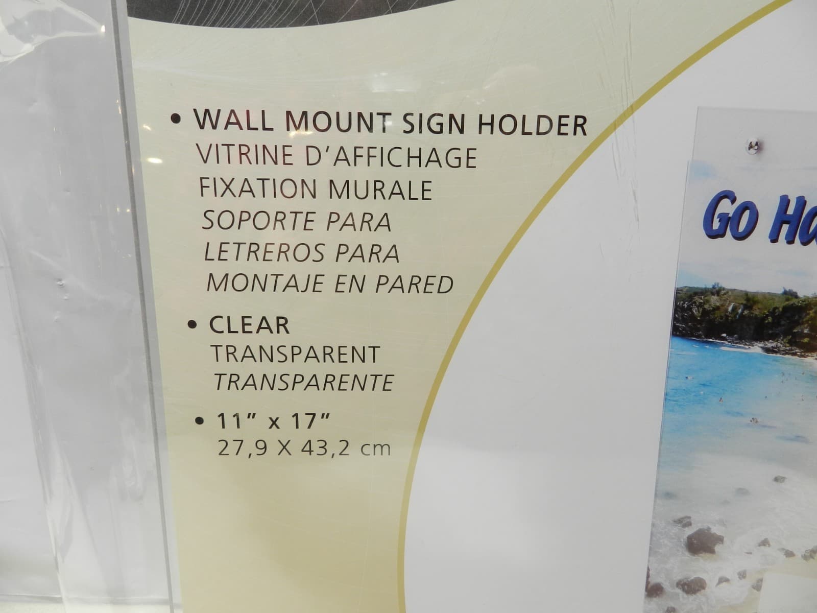 Deflecto Image Document Holder 11" x 17" Vertical Wall Mounted Clear Plastic B34 - Thumbnail 2