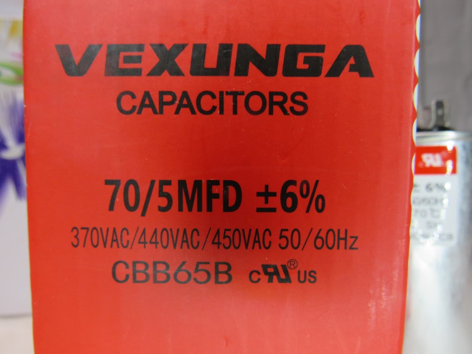 VEXUNGA 70/5uF AC Capacitor 70 5 uF MFD 370/440/450 VAC CBB65B J47K - Thumbnail 5