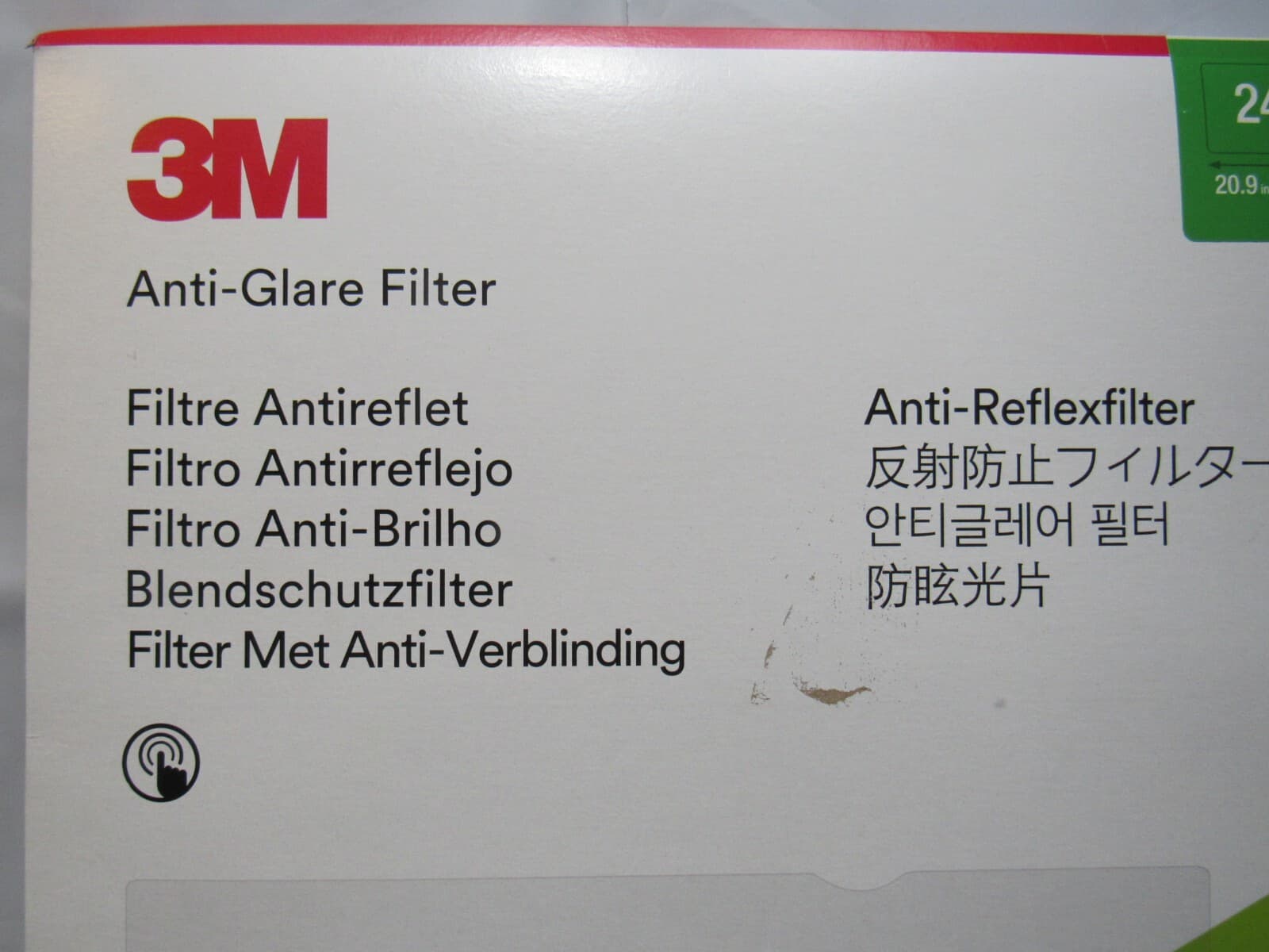 3M™ Anti-Glare Screen Filter for Monitors, 24" Widescreen (16:9), AG240W9B R64K - Thumbnail 3