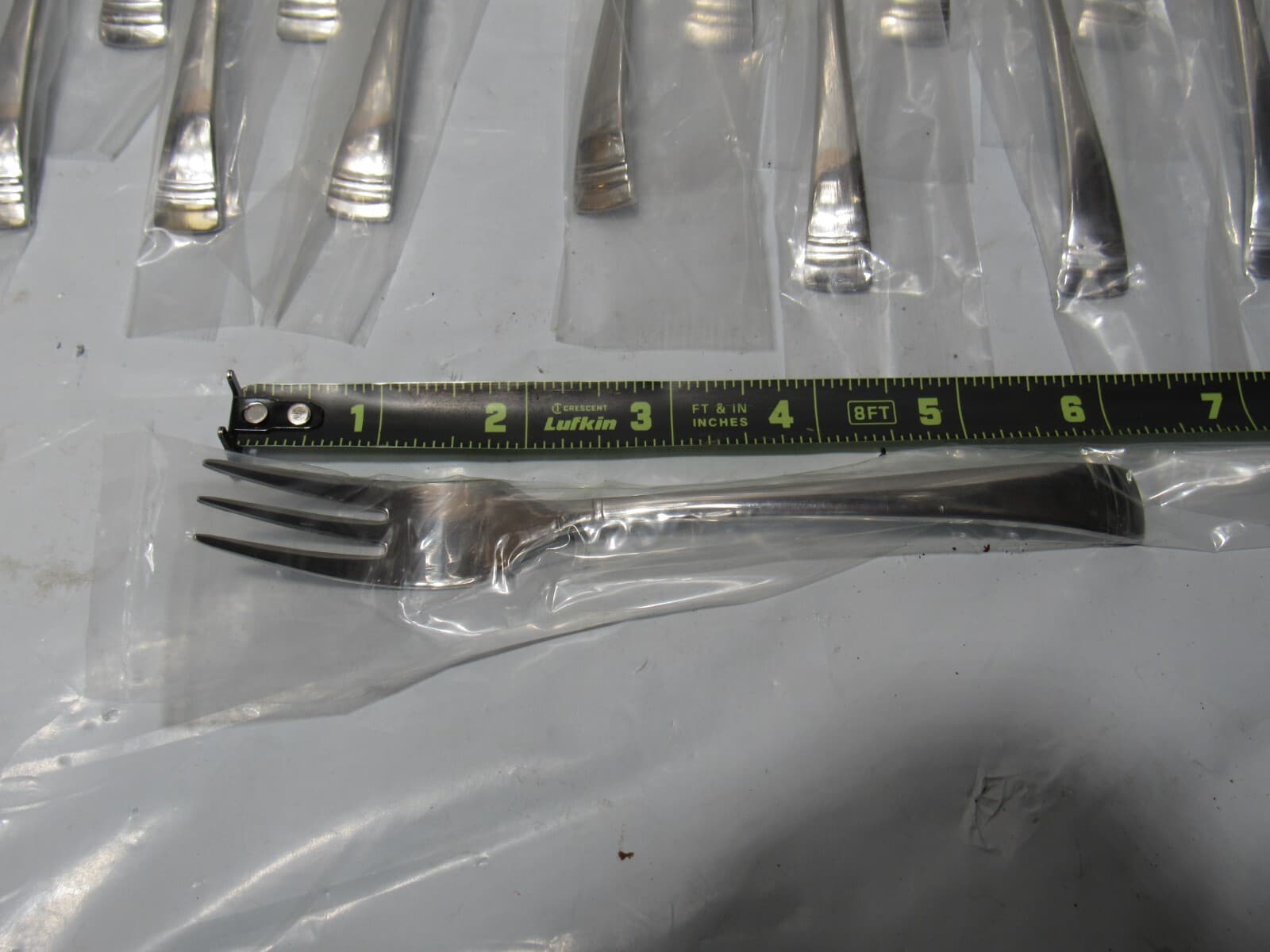 24 LENOX 18/10 Stainless URBANE 6 1/4" and 5 1/4" Cocktail / Dessert Forks (P30 - Thumbnail 3