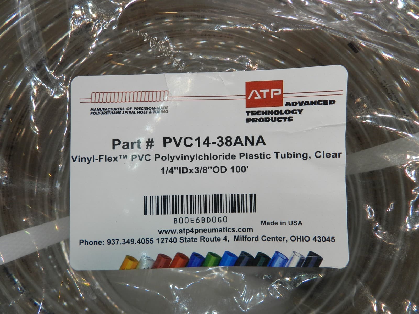 ATP Vinyl-Flex PVC Plastic Tubing PVC14-38ANA 1/4''ID x 3/8''OD 100' Clear (L10K - Thumbnail 2