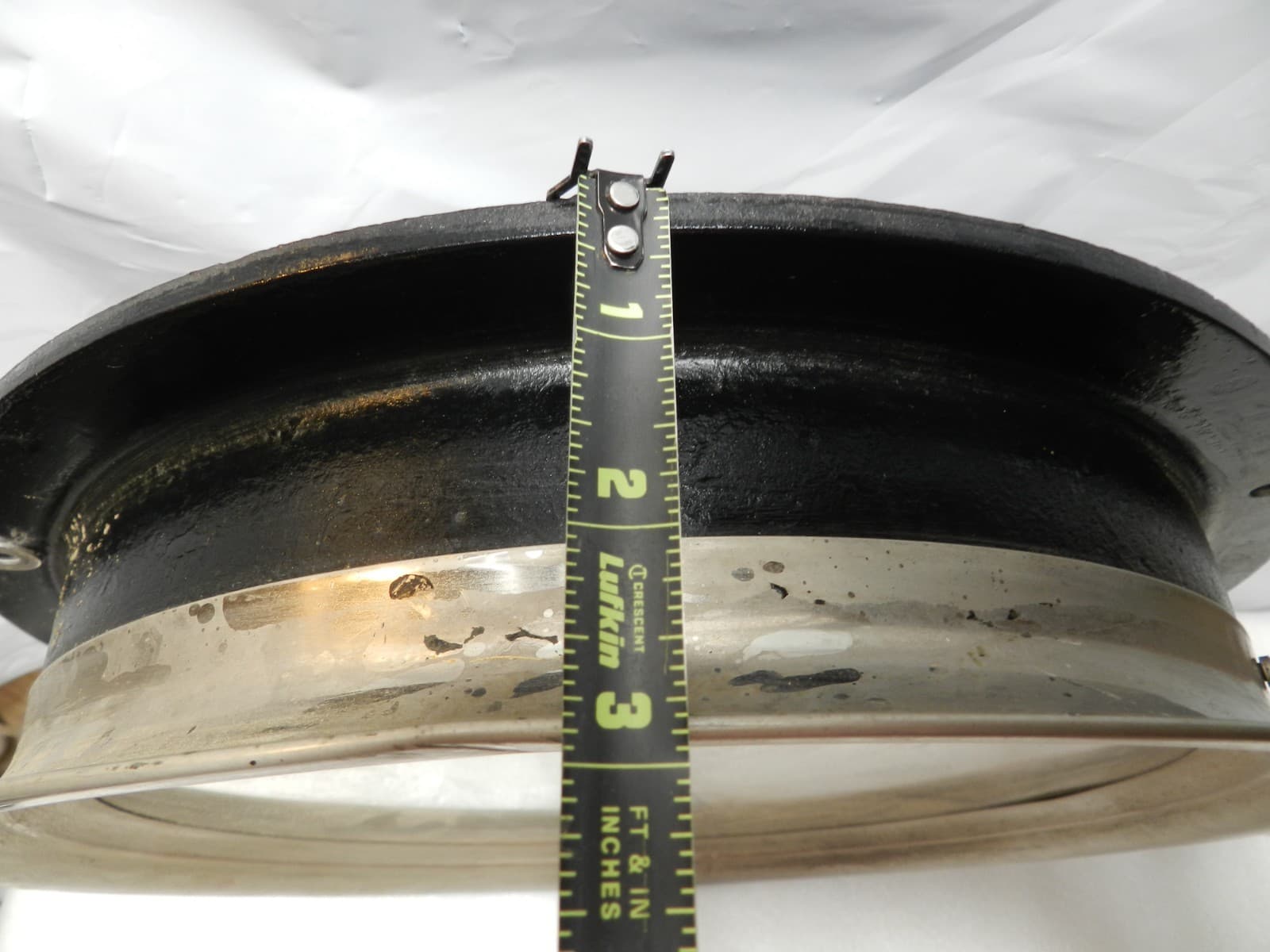 Huge 14 1/4" Antique Henry Vogt 300 PSI Steam Gauge Steampunk Cast Iron (F2JJ) - Thumbnail 10