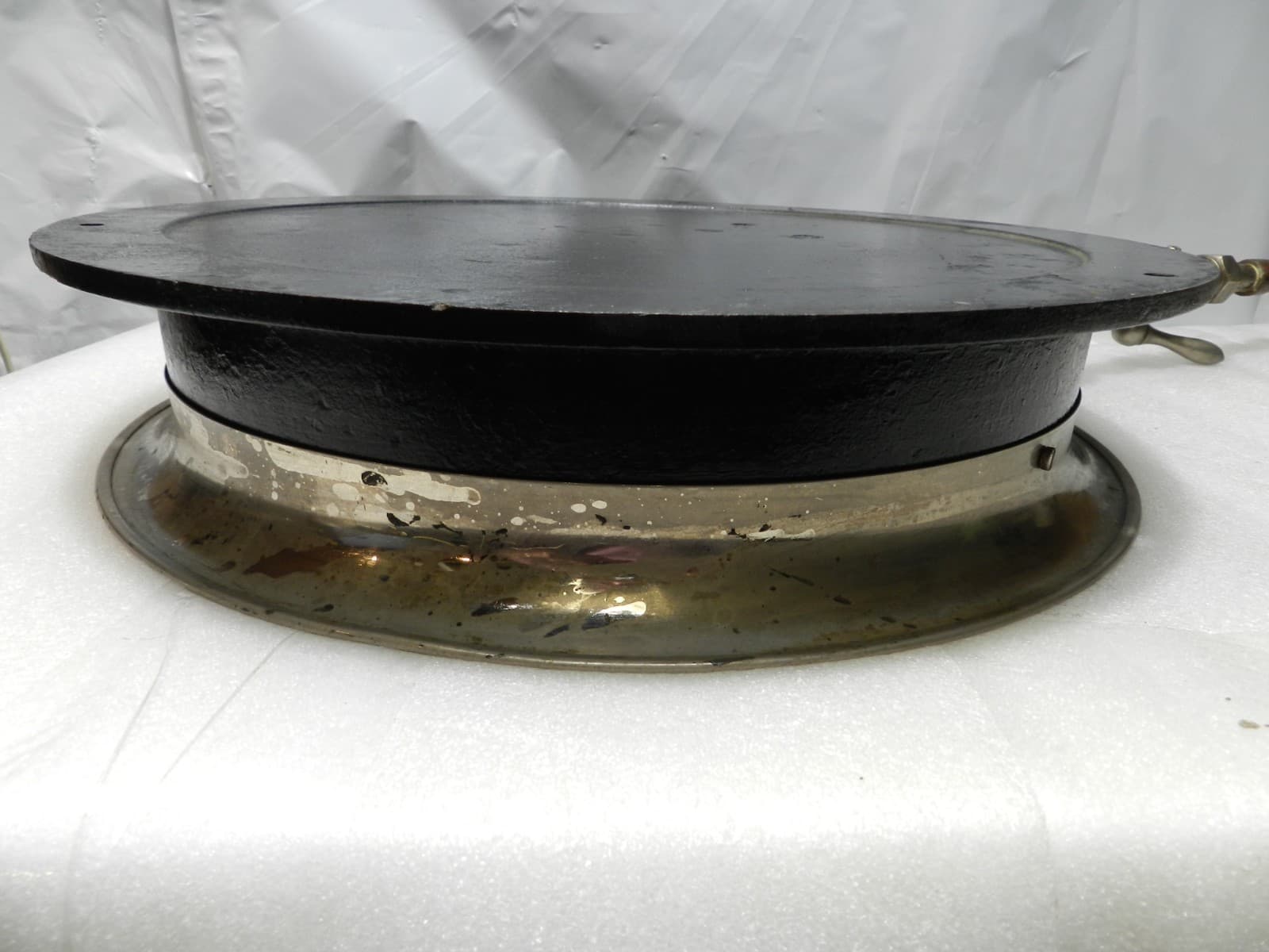 Huge 14 1/4" Antique Henry Vogt 300 PSI Steam Gauge Steampunk Cast Iron (F2JJ) - Thumbnail 12