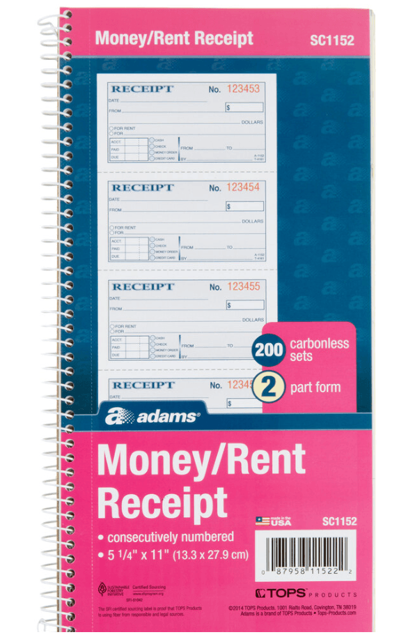 Adams SC1152 Carbonless Receipt Book 5 1/4" x 11" 2-Part - 5 NEW BOOKS (L9K) - Thumbnail 8