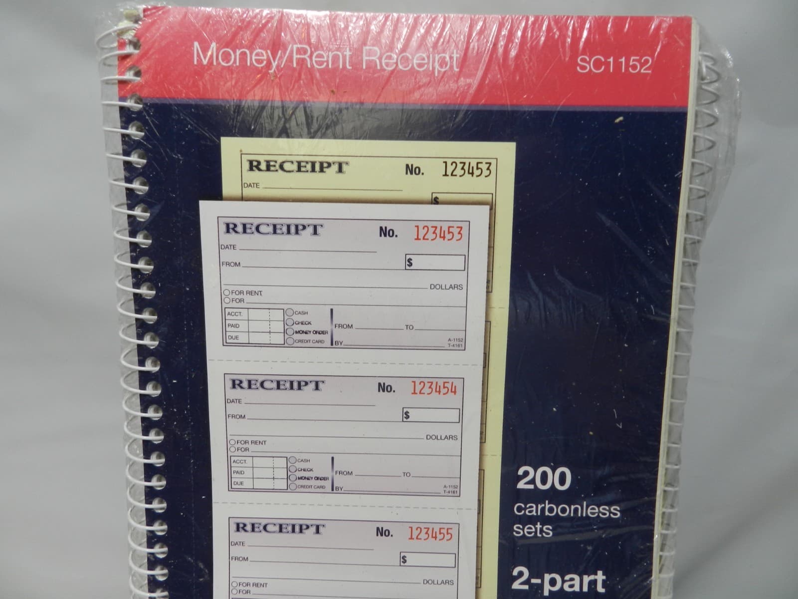 Adams SC1152 Carbonless Receipt Book 5 1/4" x 11" 2-Part - 5 NEW BOOKS (L9K) - Thumbnail 3