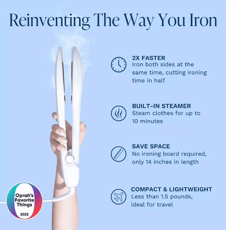 Nori Press Handheld Steam Iron - White 3 in 1 Iron - Press - Steam Portable Y64K - Thumbnail 4