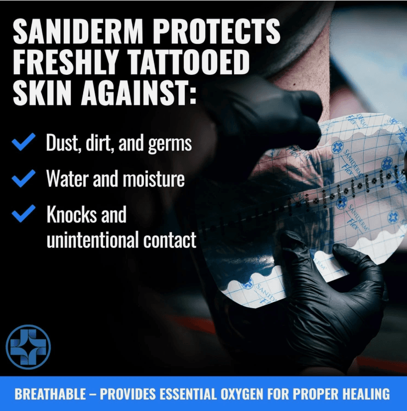Saniderm Flex Tattoo Aftercare Bandage (New) 10.2 in x 2 yd, Transparent (L18K) - Thumbnail 9