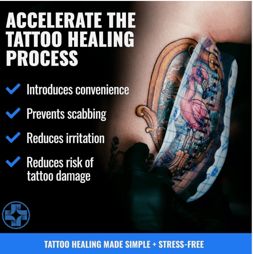 Saniderm Flex Tattoo Aftercare Bandage (New) 10.2 in x 2 yd, Transparent (L18K) - Thumbnail 6