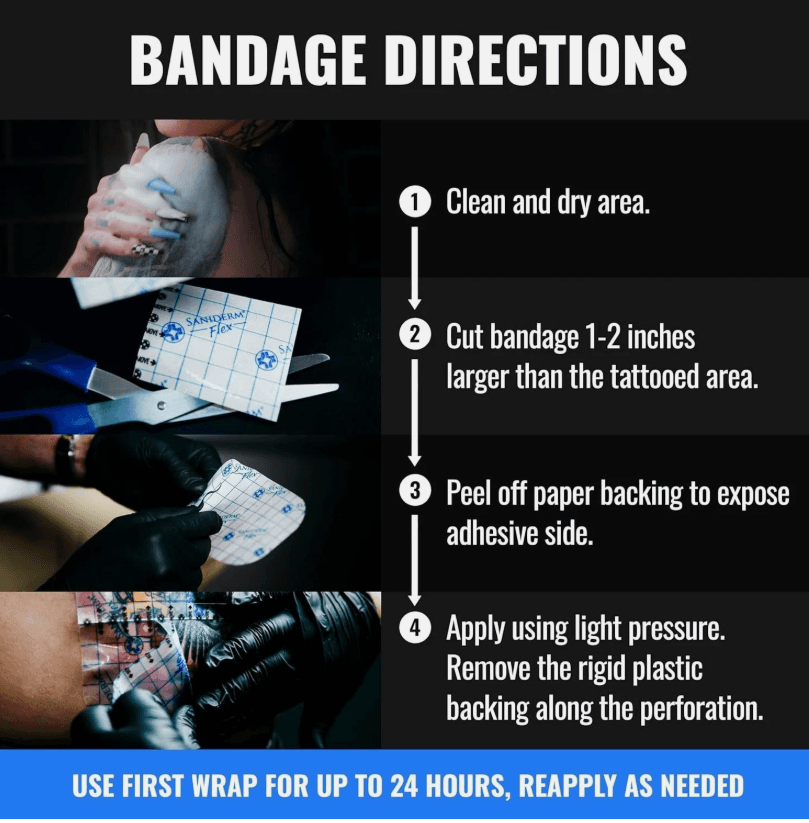 Saniderm Flex Tattoo Aftercare Bandage (New) 10.2 in x 2 yd, Transparent (L18K) - Thumbnail 5