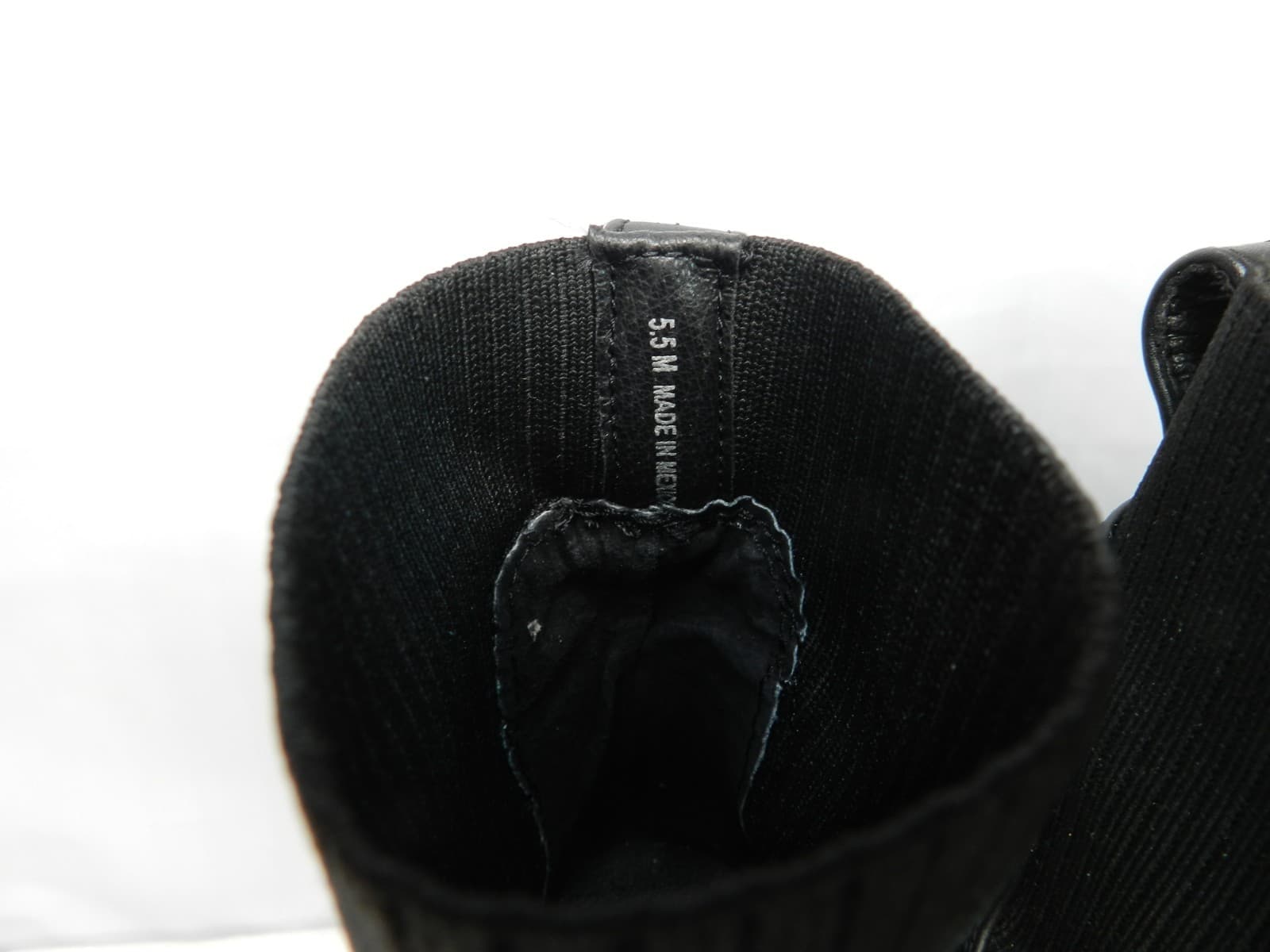 Steve Madden Black Chelsea Chunky Heel Ankle Boots Faux Leather SZ 5.5 (L17K) - Thumbnail 6