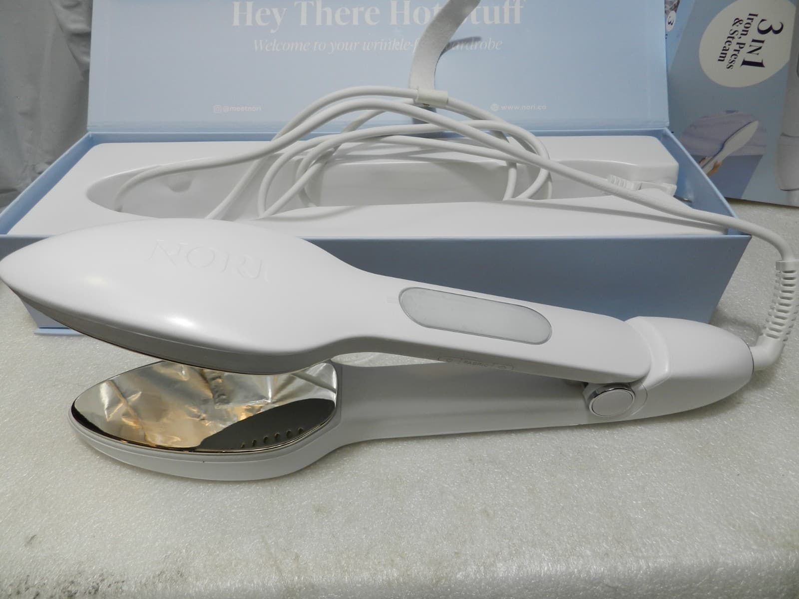 Nori Press Handheld Steam Iron - White 3 in 1 Iron - Press - Steam Portable Y64K - Thumbnail 14