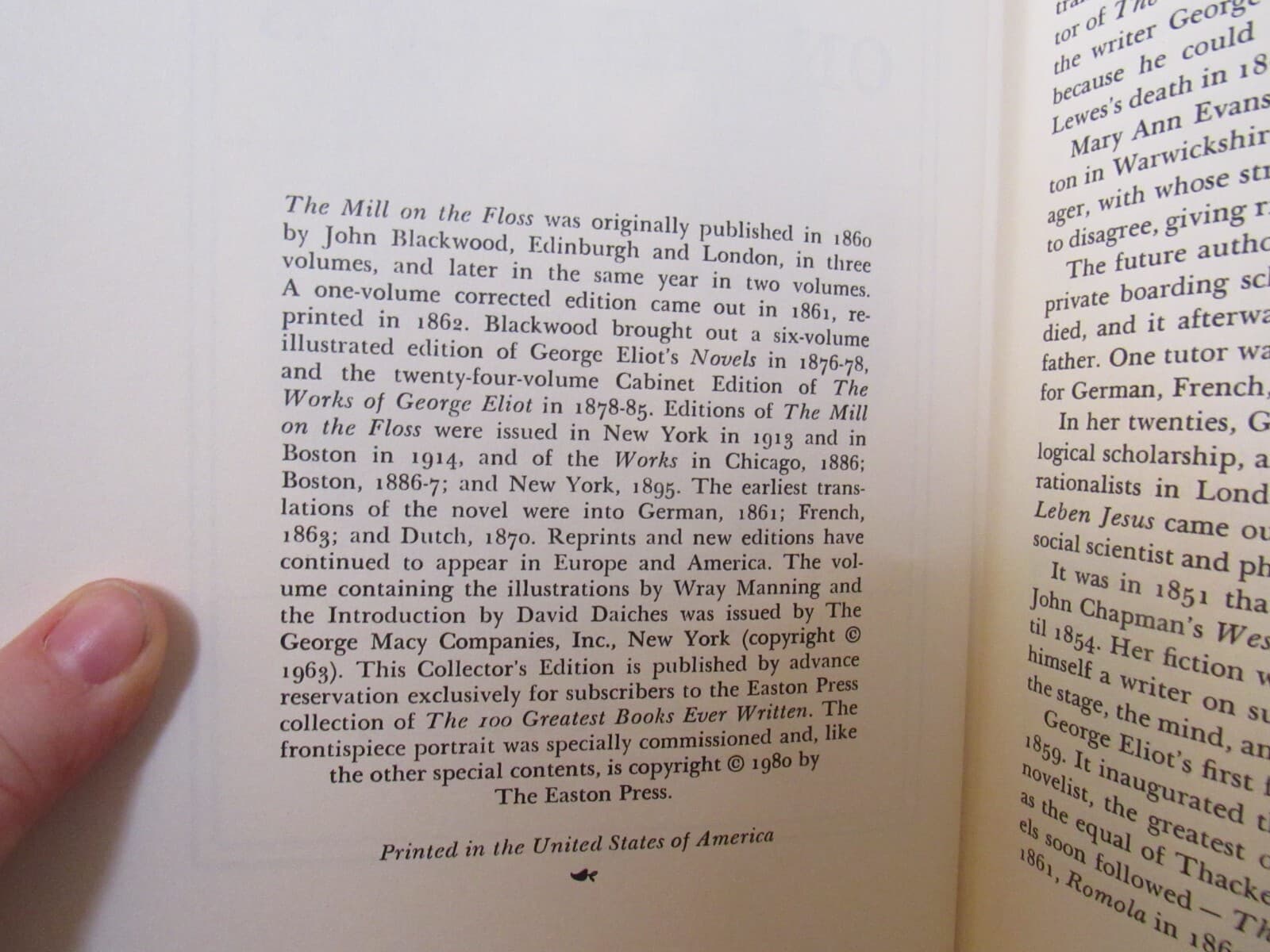 The Mill on the Floss by George Eliot Easton Press 1980 Hardcover Leather B53K - Thumbnail 5