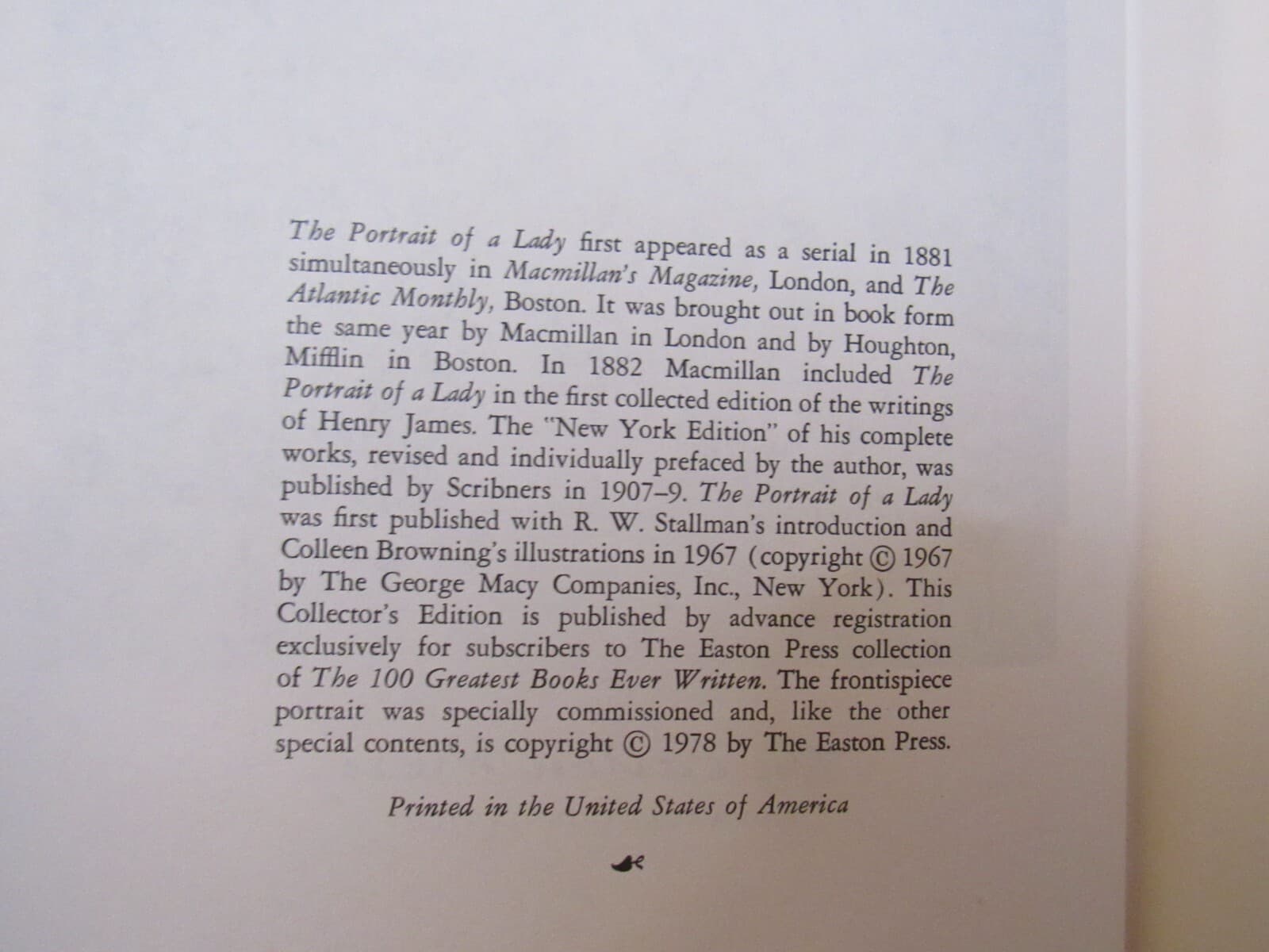 THE PORTRAIT OF A LADY Henry James Easton Press Leather Hard cover B50K - Thumbnail 5