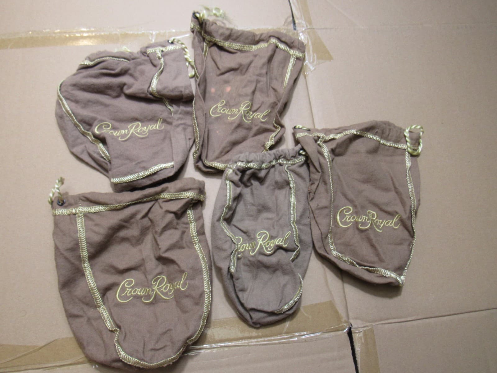 34 Mixed Crown Royal Bags Various Colors/Sizes Peach Snowflake Tan Blk (F4J) - Thumbnail 10