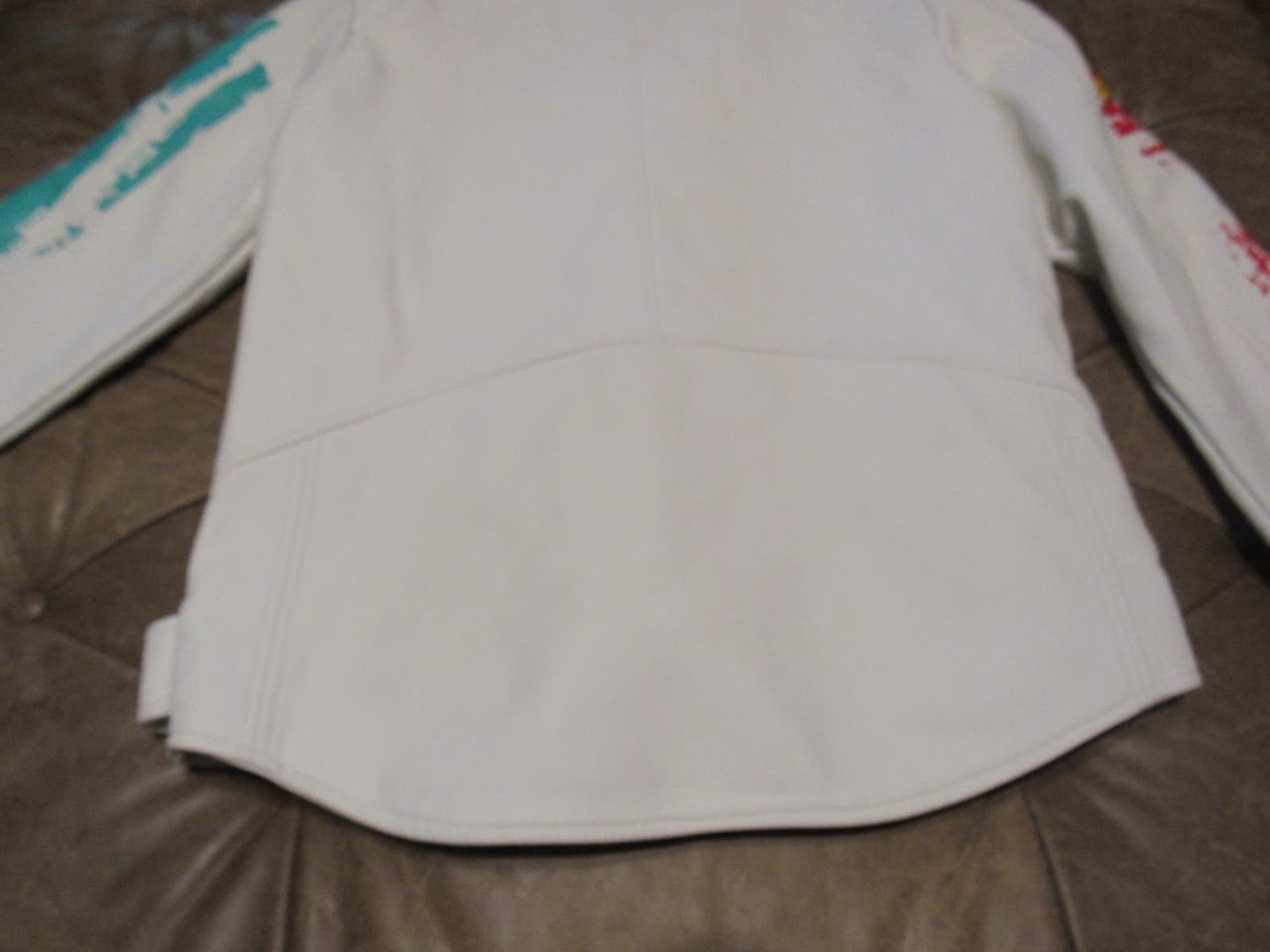 Copper Rivet Moto PU Leather Jacket White Mens Large New w/ Tags (W76K) - Thumbnail 12
