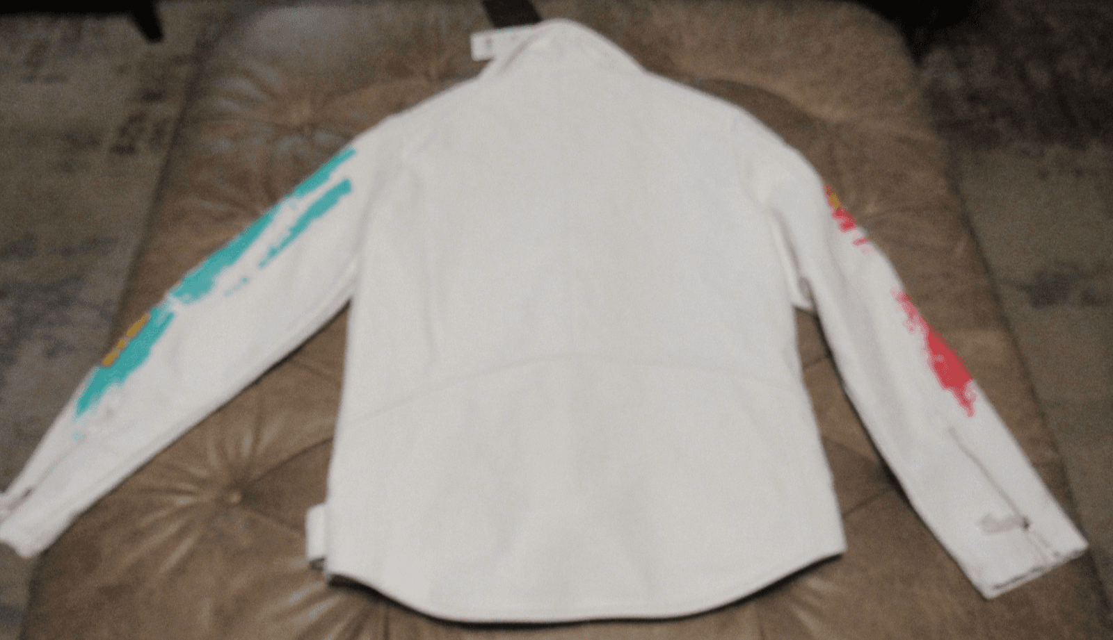 Copper Rivet Moto PU Leather Jacket White Mens Large New w/ Tags (W76K) - Thumbnail 11