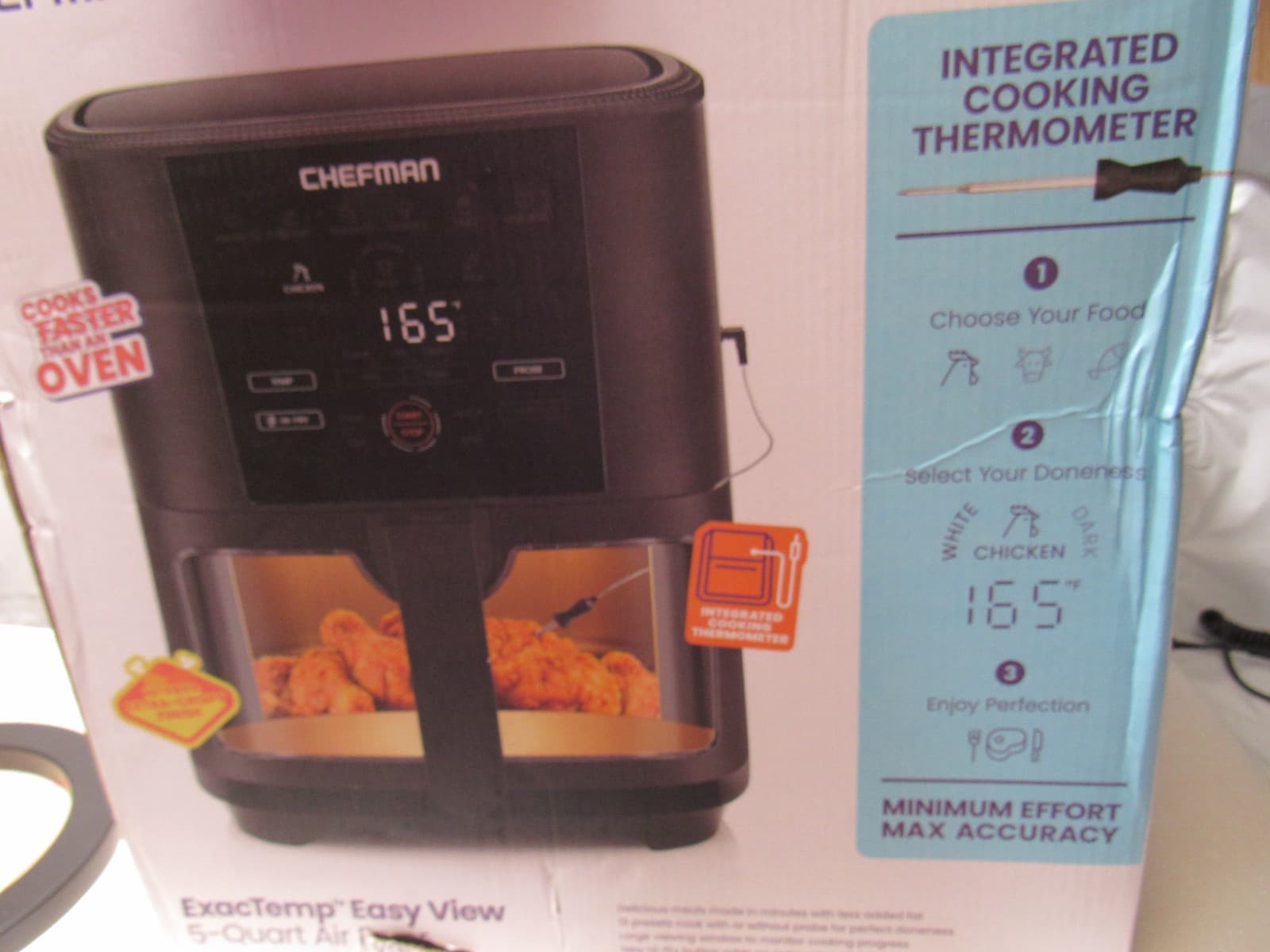 CHEFMAN 5-Quart Digital Air Fryer w/ Temperature Probe Easy View Black (U67K) - Thumbnail 16