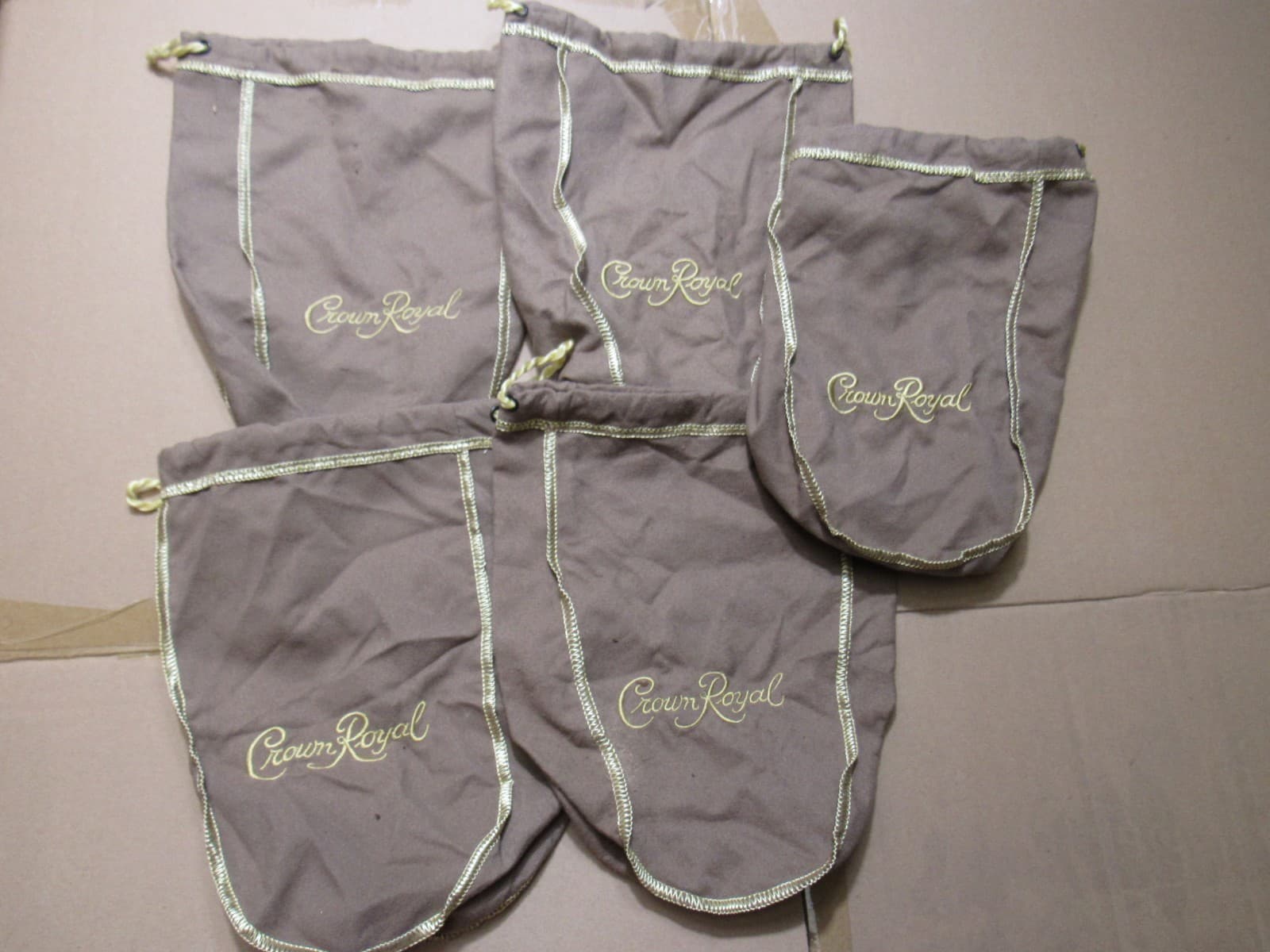 34 Mixed Crown Royal Bags Various Colors/Sizes Peach Snowflake Tan Blk (F4J) - Thumbnail 13