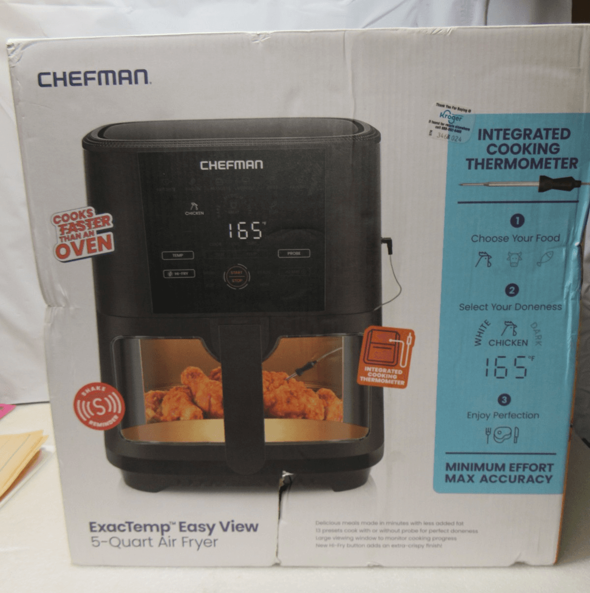 CHEFMAN 5-Quart Digital Air Fryer w/ Temperature Probe Easy View Black (U67K) - Thumbnail 9