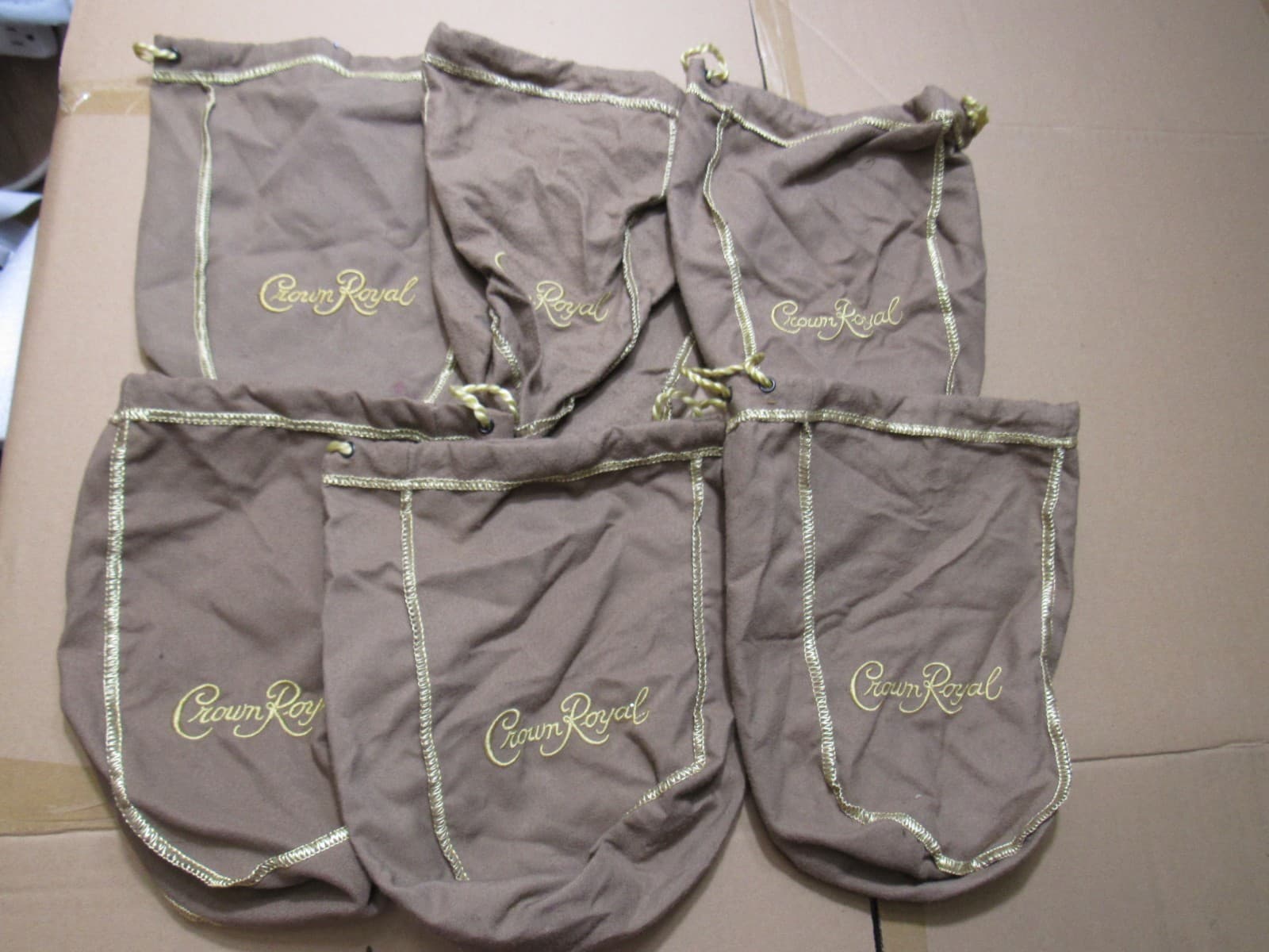 34 Mixed Crown Royal Bags Various Colors/Sizes Peach Snowflake Tan Blk (F4J) - Thumbnail 12