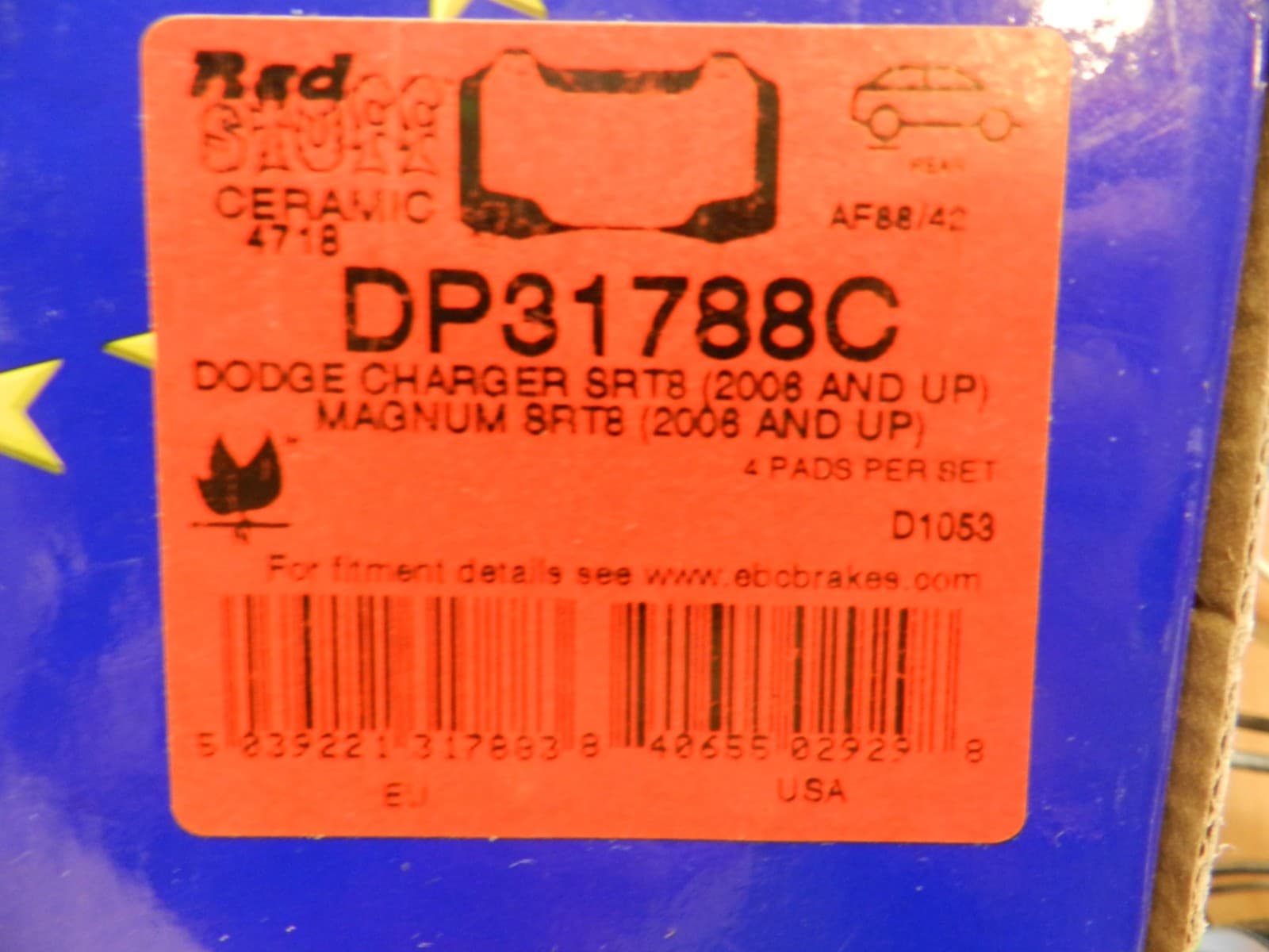 EBC Redstuff Rear Brake Pads 05-25 Challenger/Charger/Magnum/300 DP31788C (L19K) - Thumbnail 5