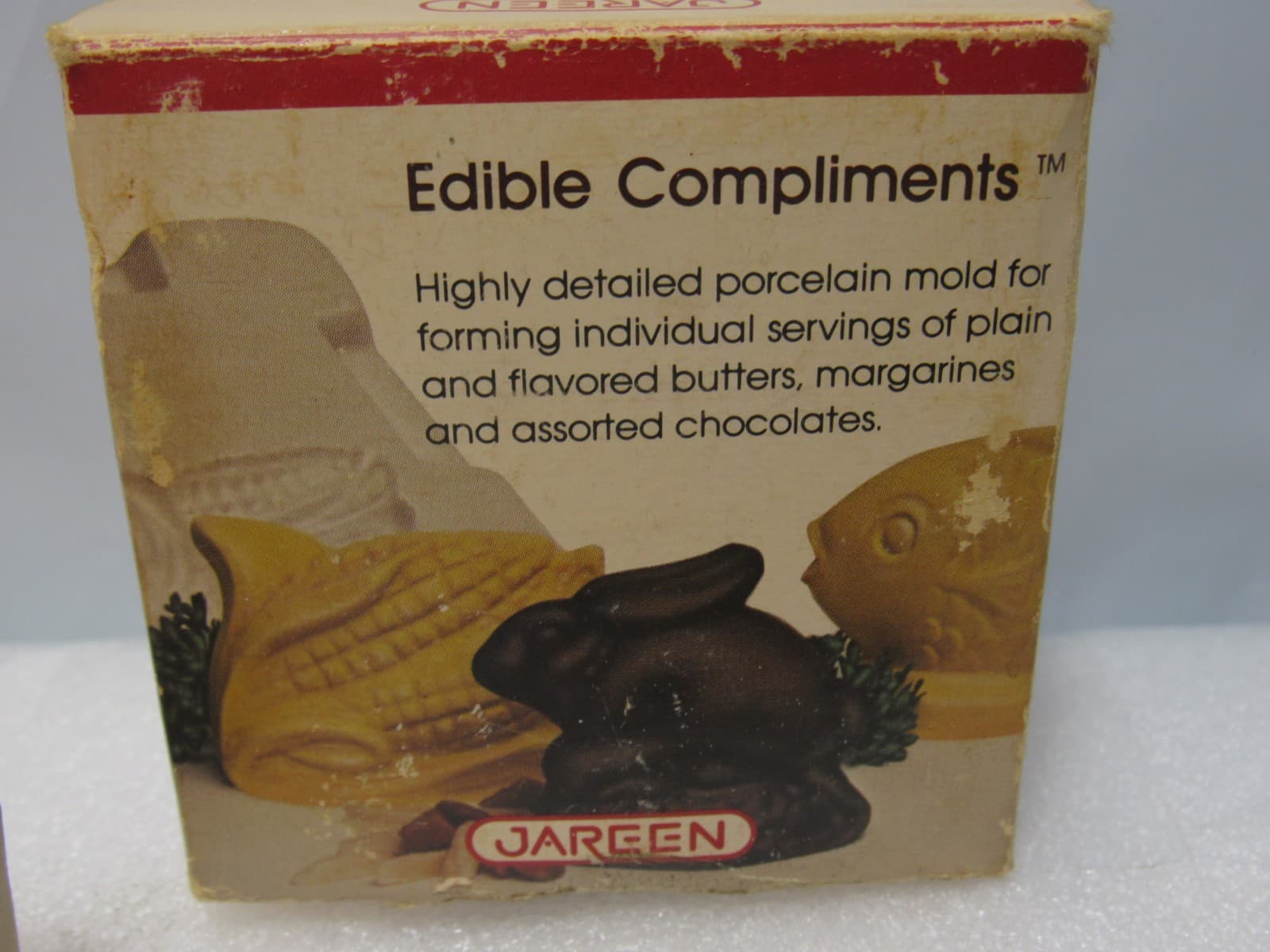 VTG Jareen Edible Compliments Floral Basket Porcelain Mold Butter Chocolate F11K - Thumbnail 2