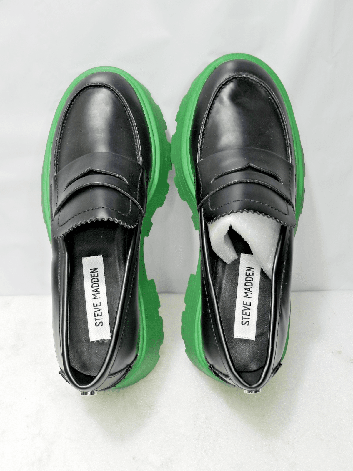 Steve Madden Maisee Black /Green Chunky Platform Loafers sz 6.5 (L25K) - Thumbnail 7