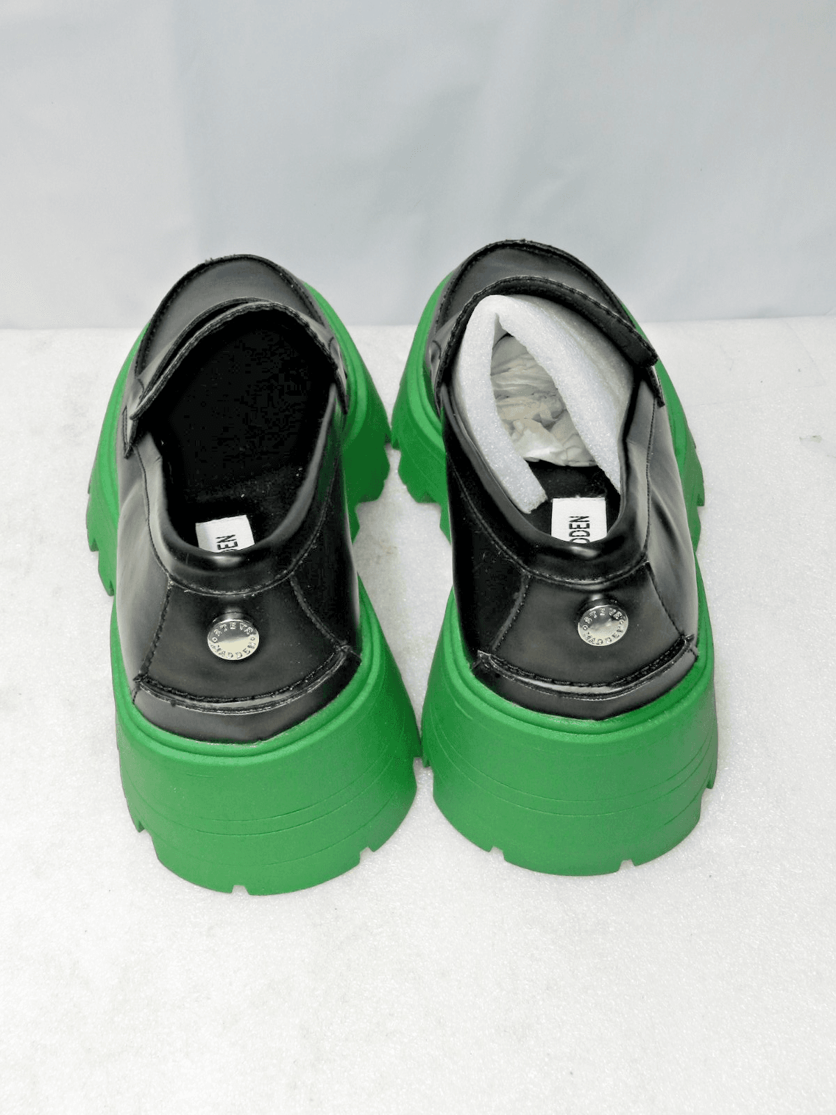 Steve Madden Maisee Black /Green Chunky Platform Loafers sz 6.5 (L25K) - Thumbnail 4