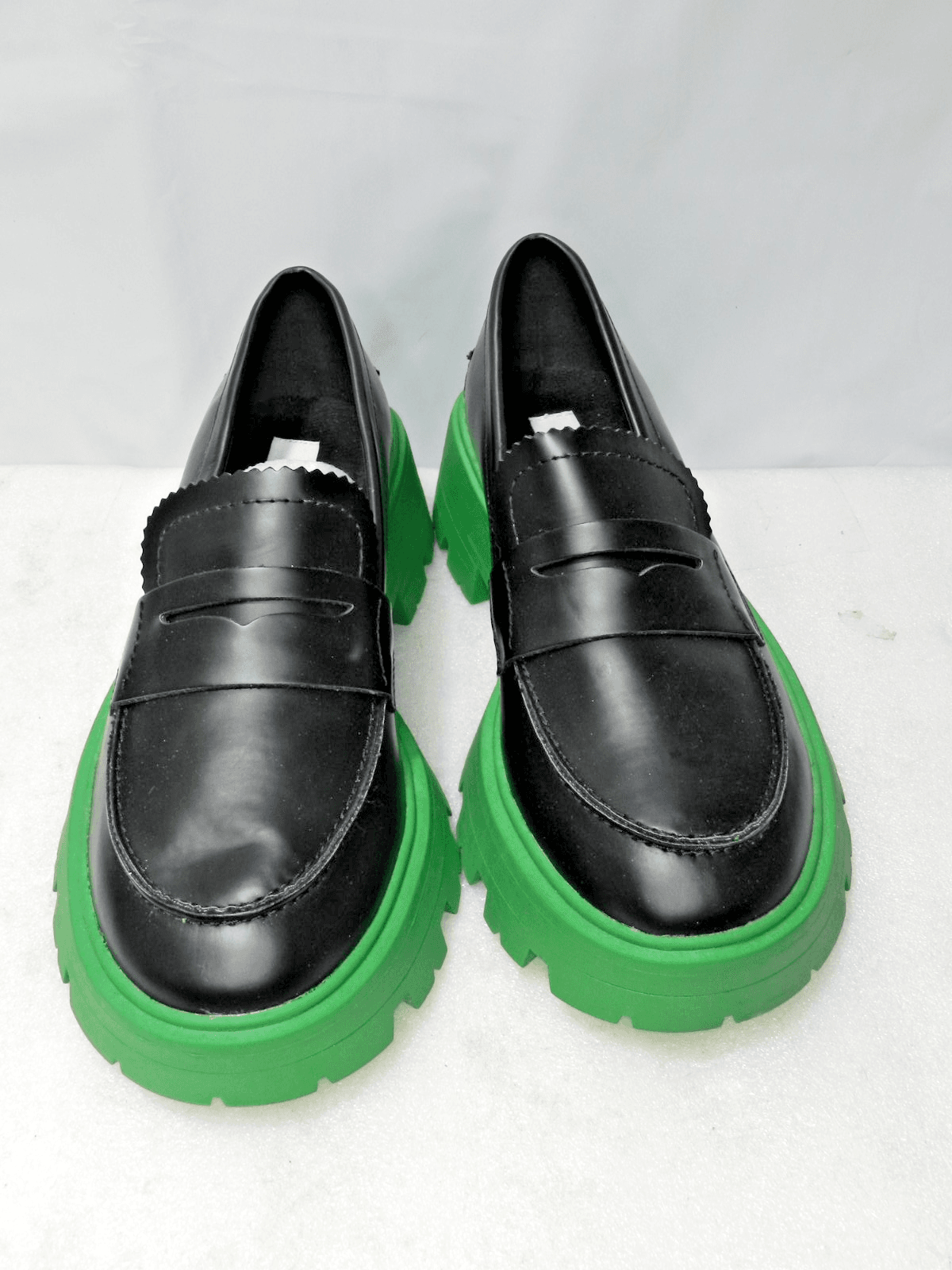 Steve Madden Maisee Black /Green Chunky Platform Loafers sz 6.5 (L25K) - Thumbnail 3