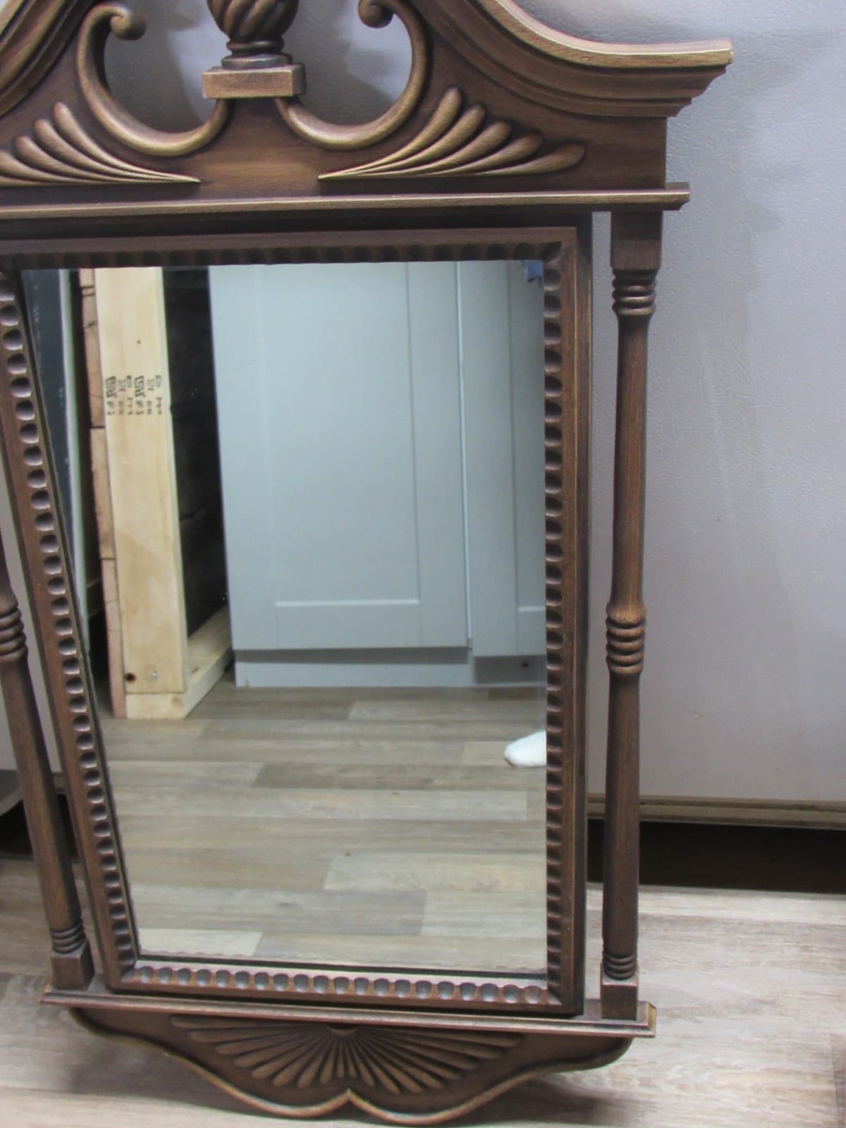 Colonial Style Wall Mirror BURWOOD 1972 Vintage #0355 Columns Split Pediment Y71 - Thumbnail 10