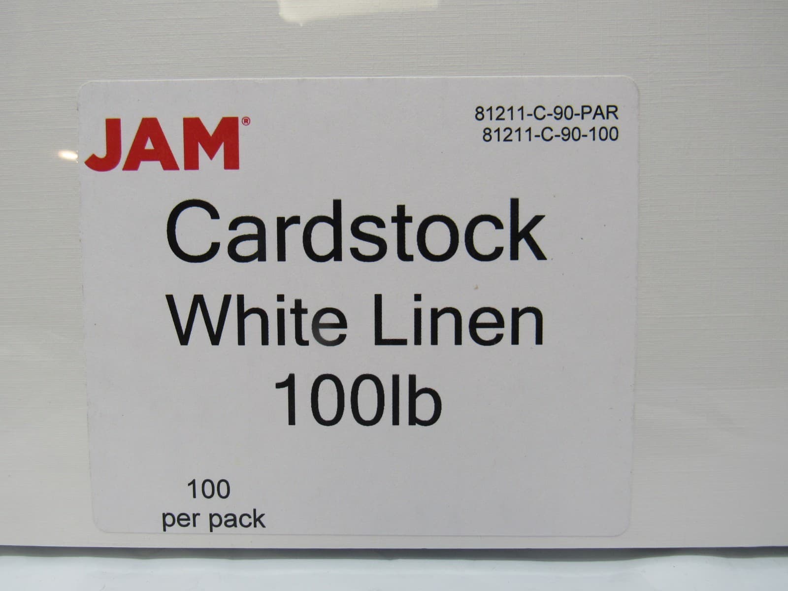 White Linen Card Stock, Heavyweight 100lb Cover, 8 1/2 x 11, 100 Sheets (S48K) - Thumbnail 2