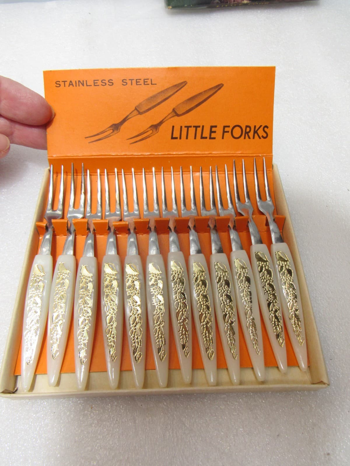 Vintage Little Forks 1 Dozen Cocktail Hors D'oeuvres Canape Appetizer (F10J) - Thumbnail 2
