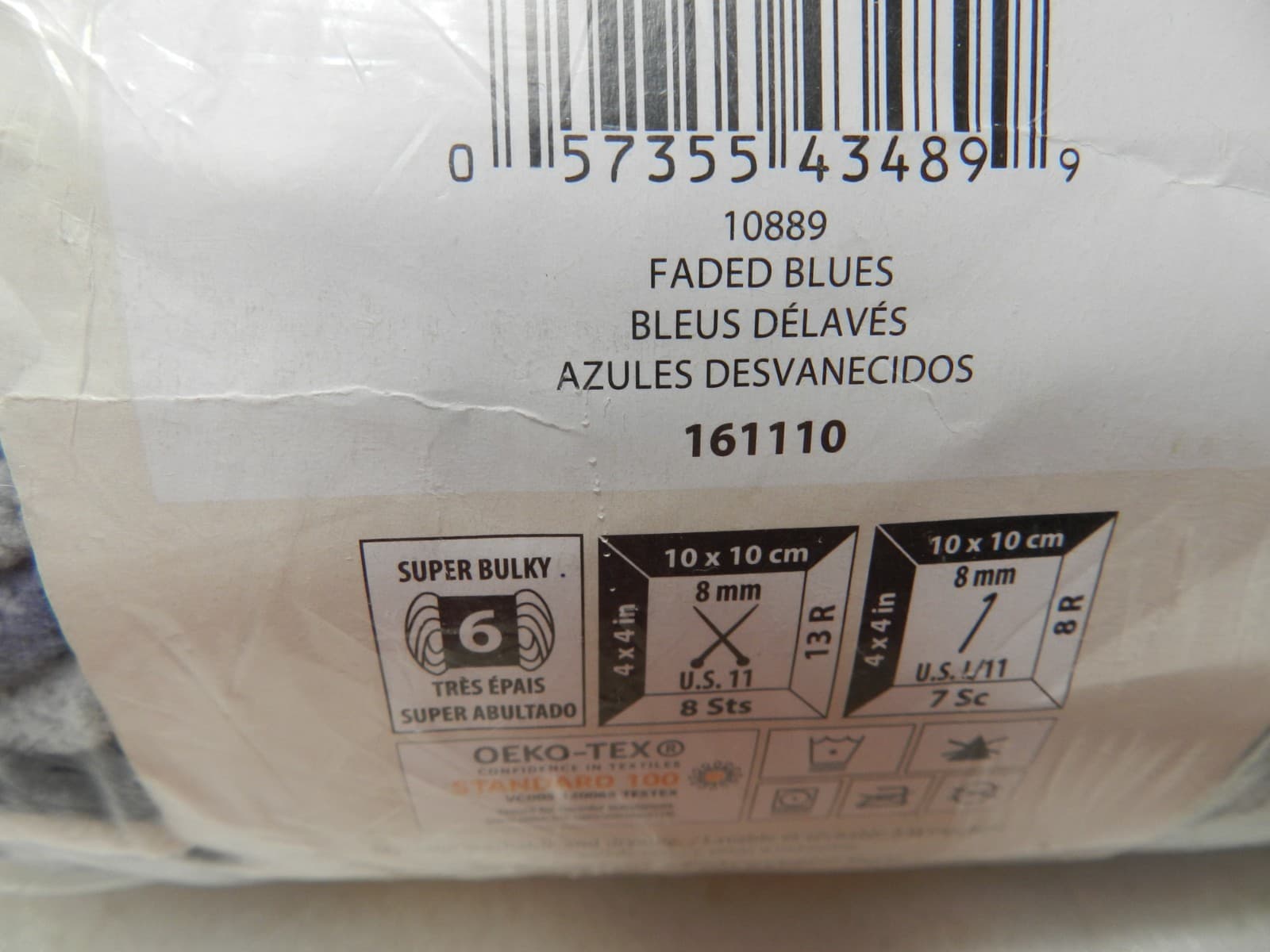2 Bernat Blanket #6 Super Bulky Polyester Yarn Faded Blues 10.5oz/300g Each L30K - Thumbnail 5