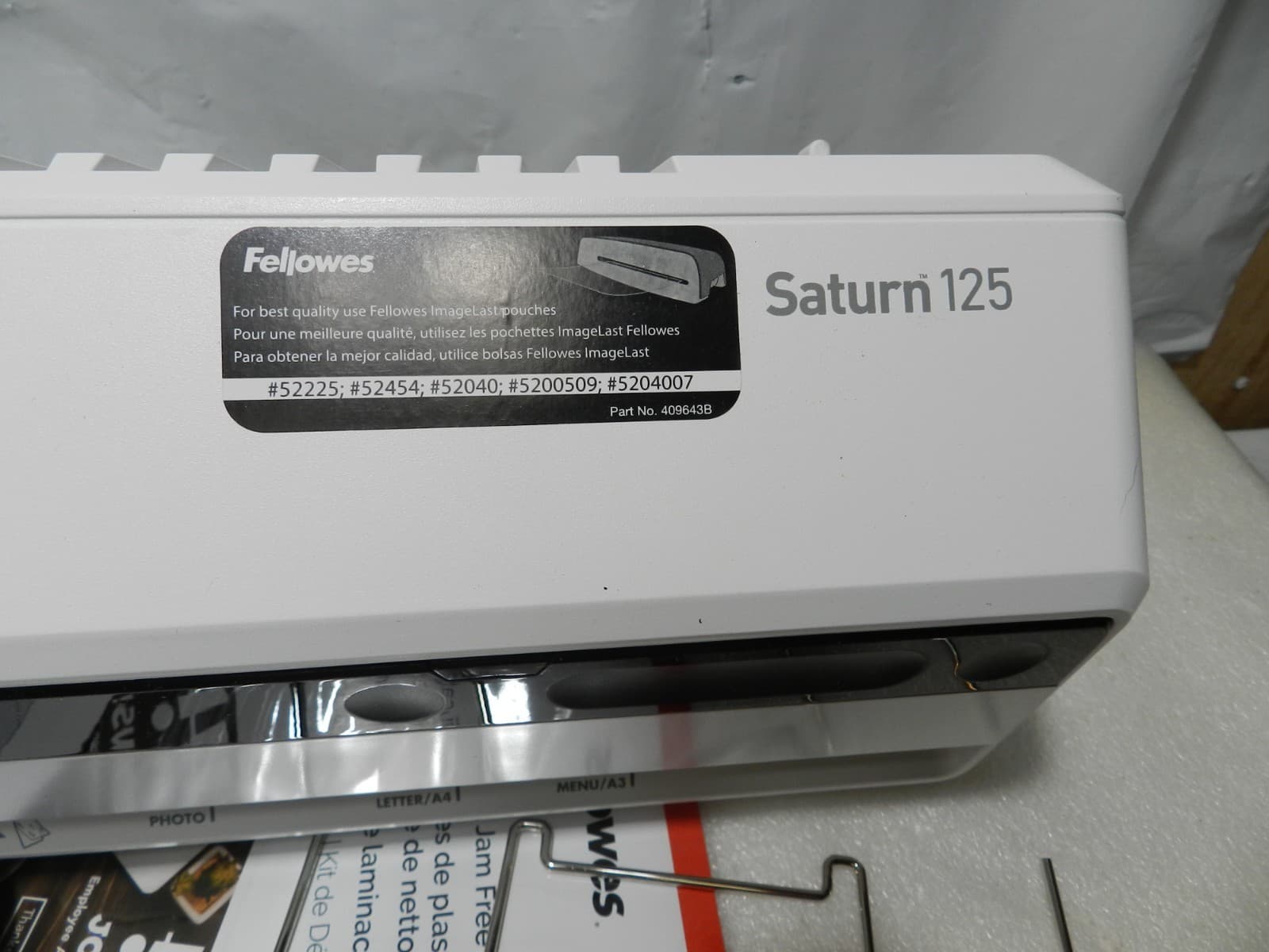 Fellowes Saturn 125 Thermal & Cold Laminator, 12.5" Width, White (5736601) Y74K - Thumbnail 4