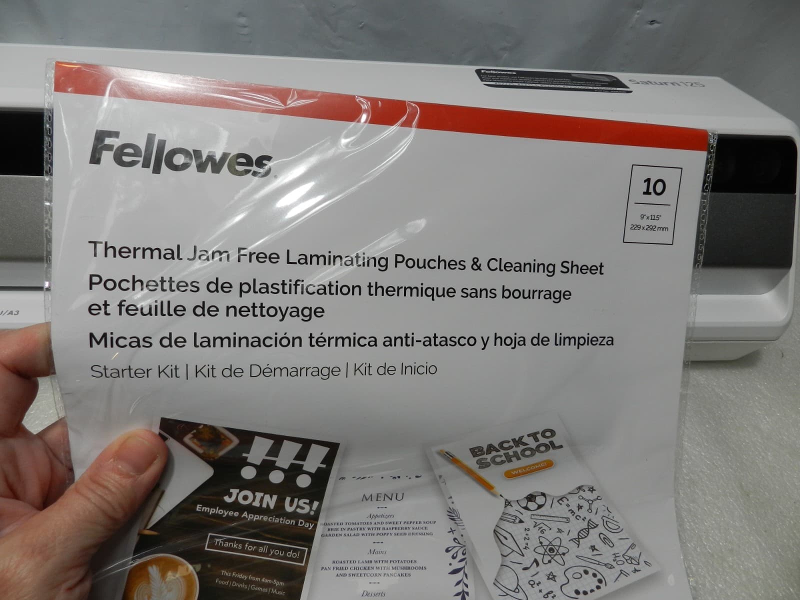 Fellowes Saturn 125 Thermal & Cold Laminator, 12.5" Width, White (5736601) Y74K - Thumbnail 12