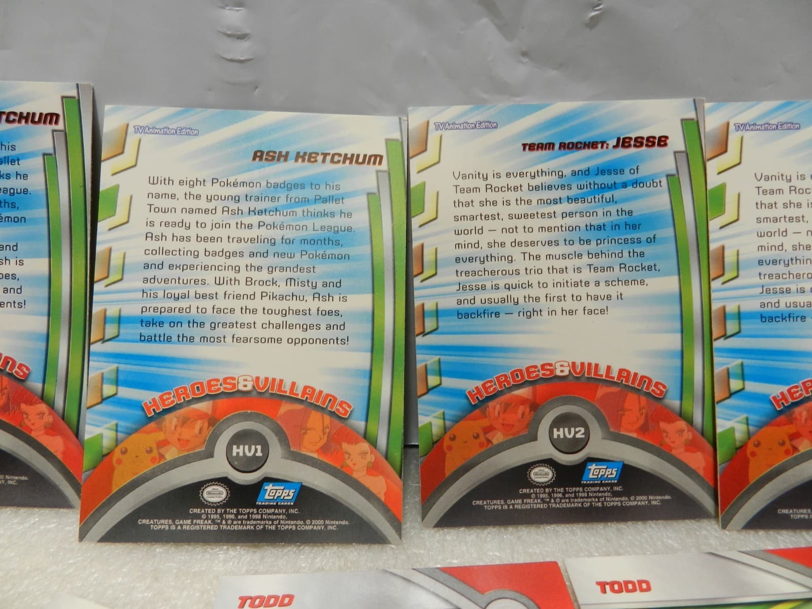 2000 Topps Pokemon Tv Animation Series Heroes And Villains Cards Y78JJ - Thumbnail 6