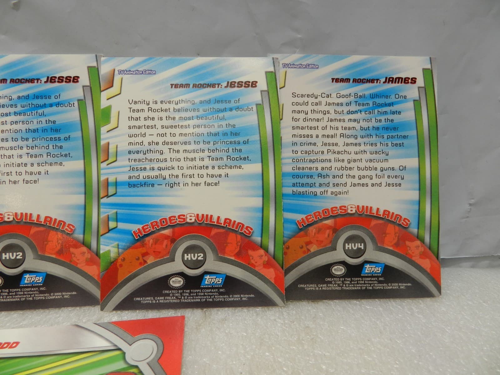 2000 Topps Pokemon Tv Animation Series Heroes And Villains Cards Y78JJ - Thumbnail 7