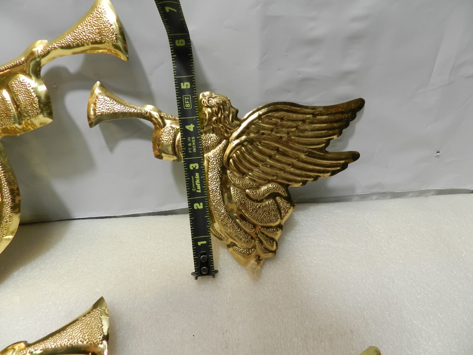 VTG Home Interiors Lot Of (3) Gold Tone Metal Angels Wall Hangings B42J - Thumbnail 4