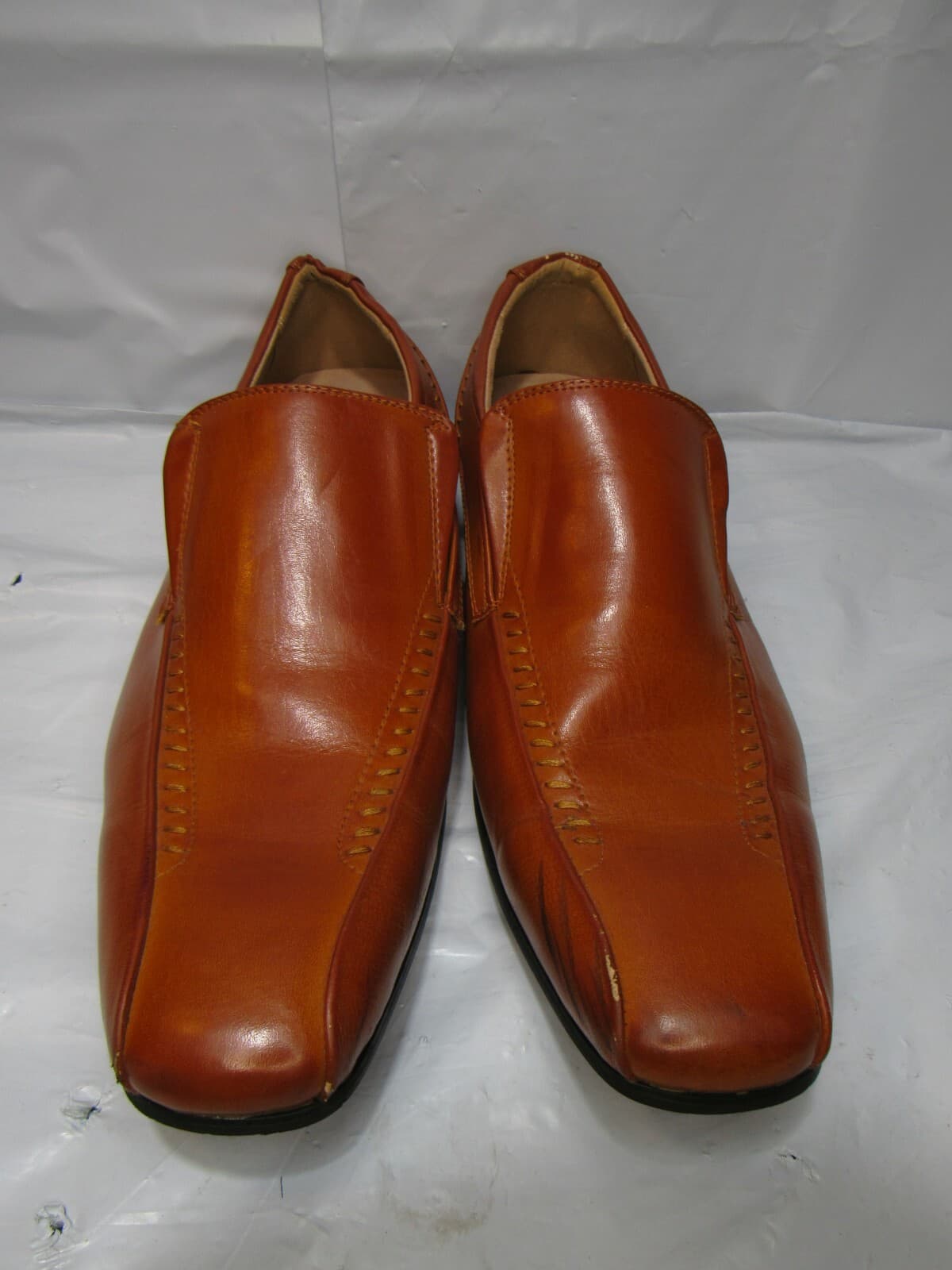 Bruno Marc Men Gordon Leather Classic Dress Shoe Slip On Size 14 brown (P61K - Thumbnail 2