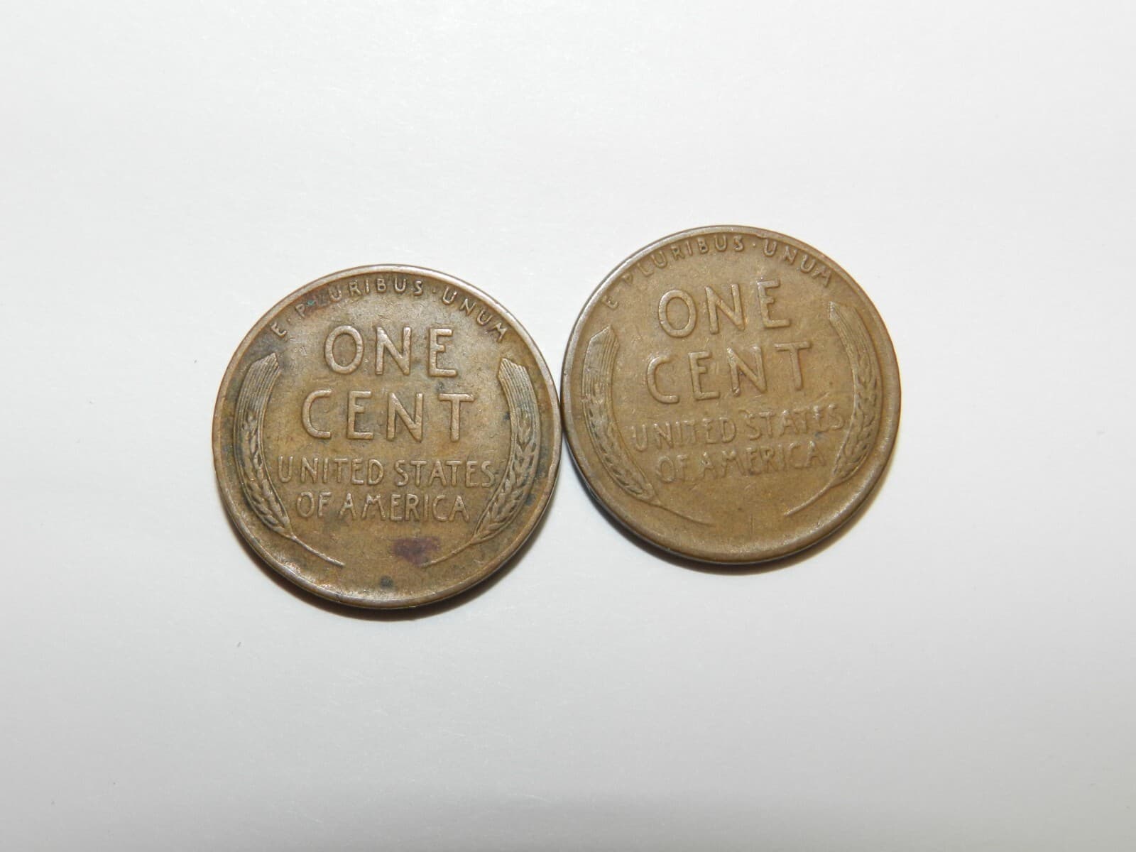 2 x 1942 Lincoln Wheat Penny No Mint Mark Circulated M33K - Thumbnail 3