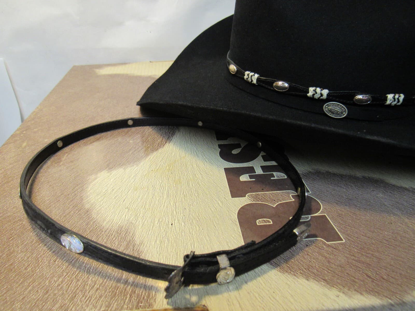 Vintage Resistol Guthrie Western Felt Cowboy Hat Black Size 7 Oval 4" Brim K37K - Thumbnail 9
