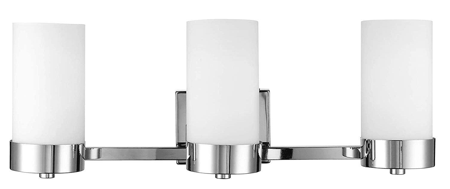 Globe Ele. Co. 3-Light Polished Chrome Vanity Light with Frosted Glass Shades K - Thumbnail 3