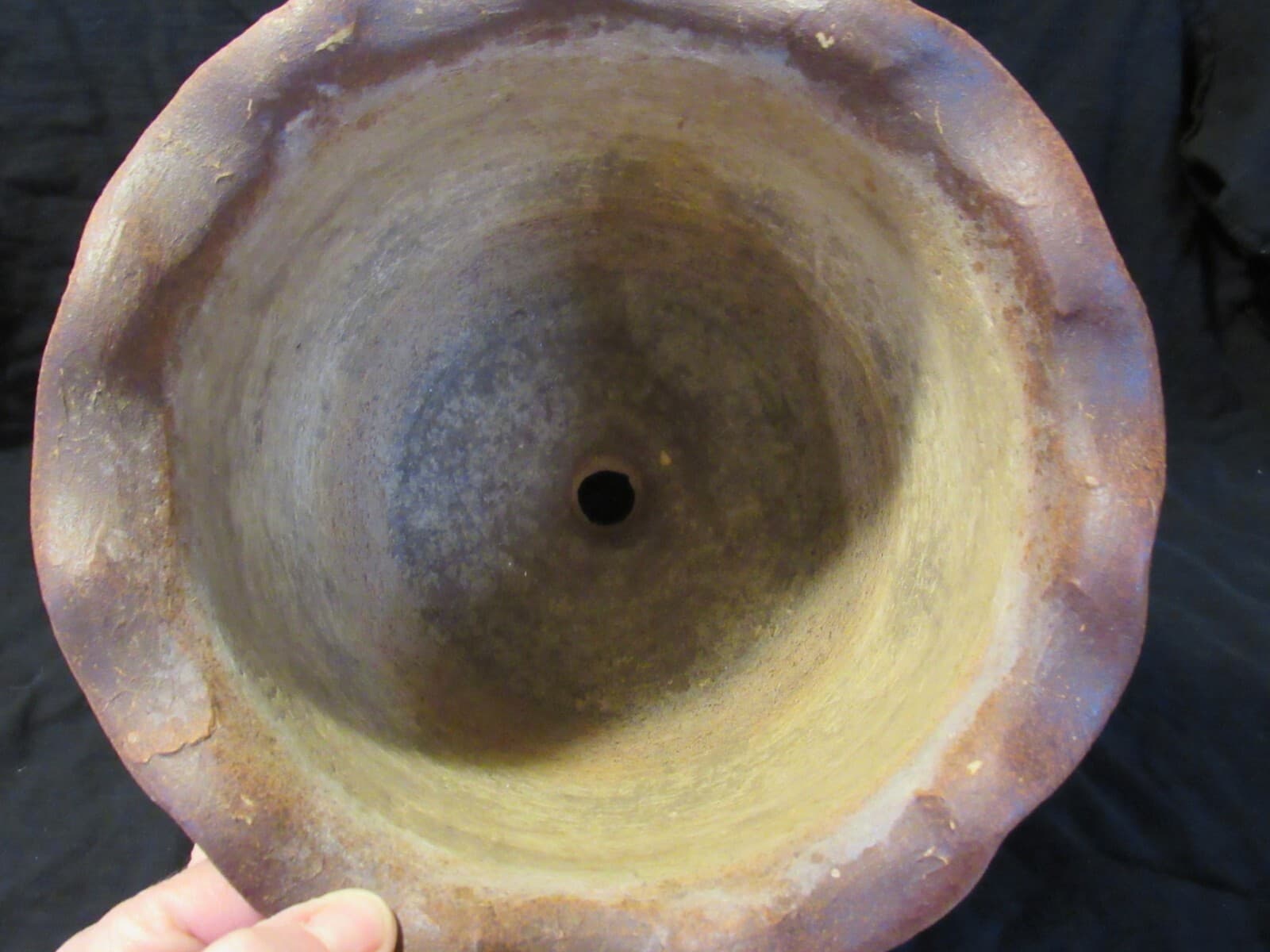 Handmade Textured Pinch Clay Planter Flower Pot 7 1/2" Tall (U68S) - Thumbnail 3