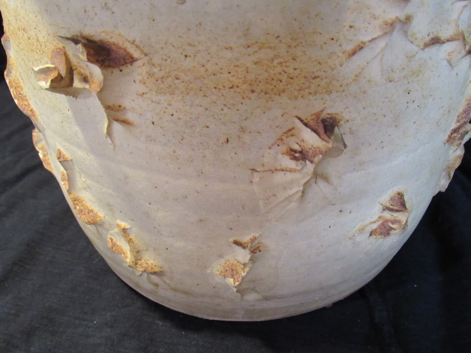 Handmade Textured Pinch Clay Planter Flower Pot 7 1/2" Tall (U68S) - Thumbnail 6
